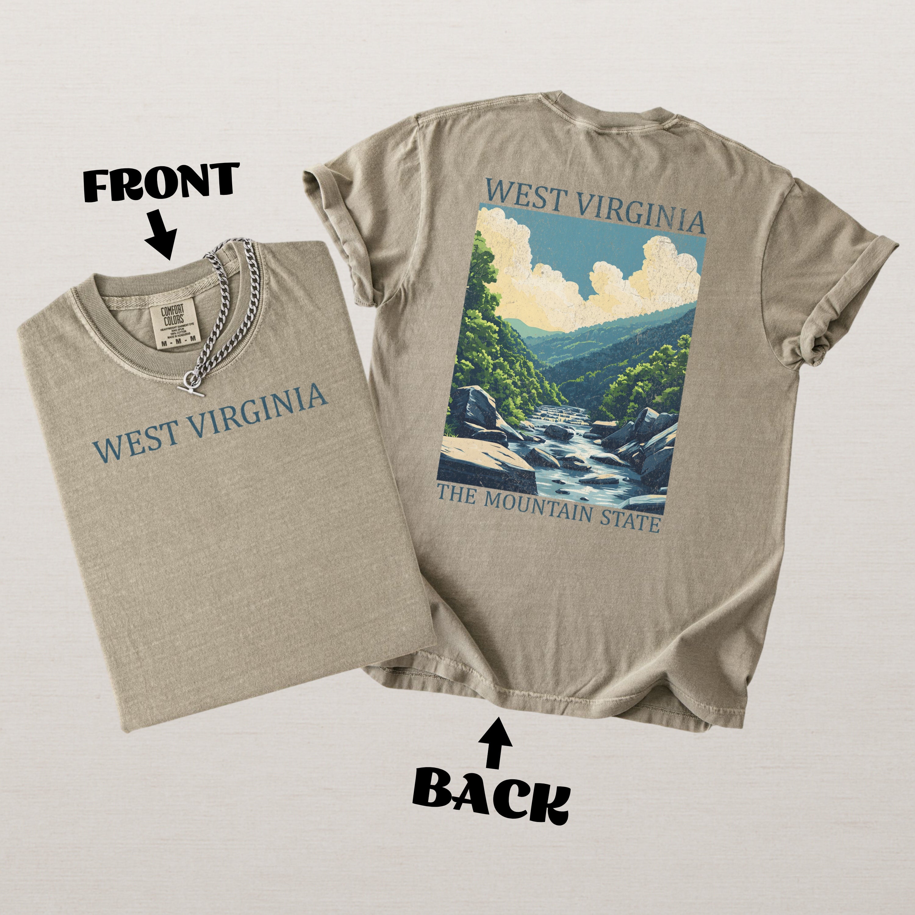 West Virginia Scenic Poster Comfort Colors Shirt
