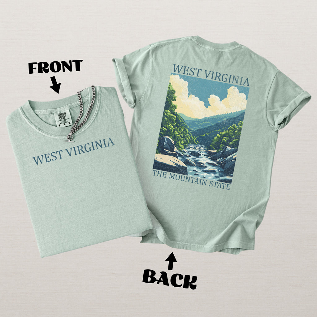 West Virginia Scenic Poster Comfort Colors Shirt