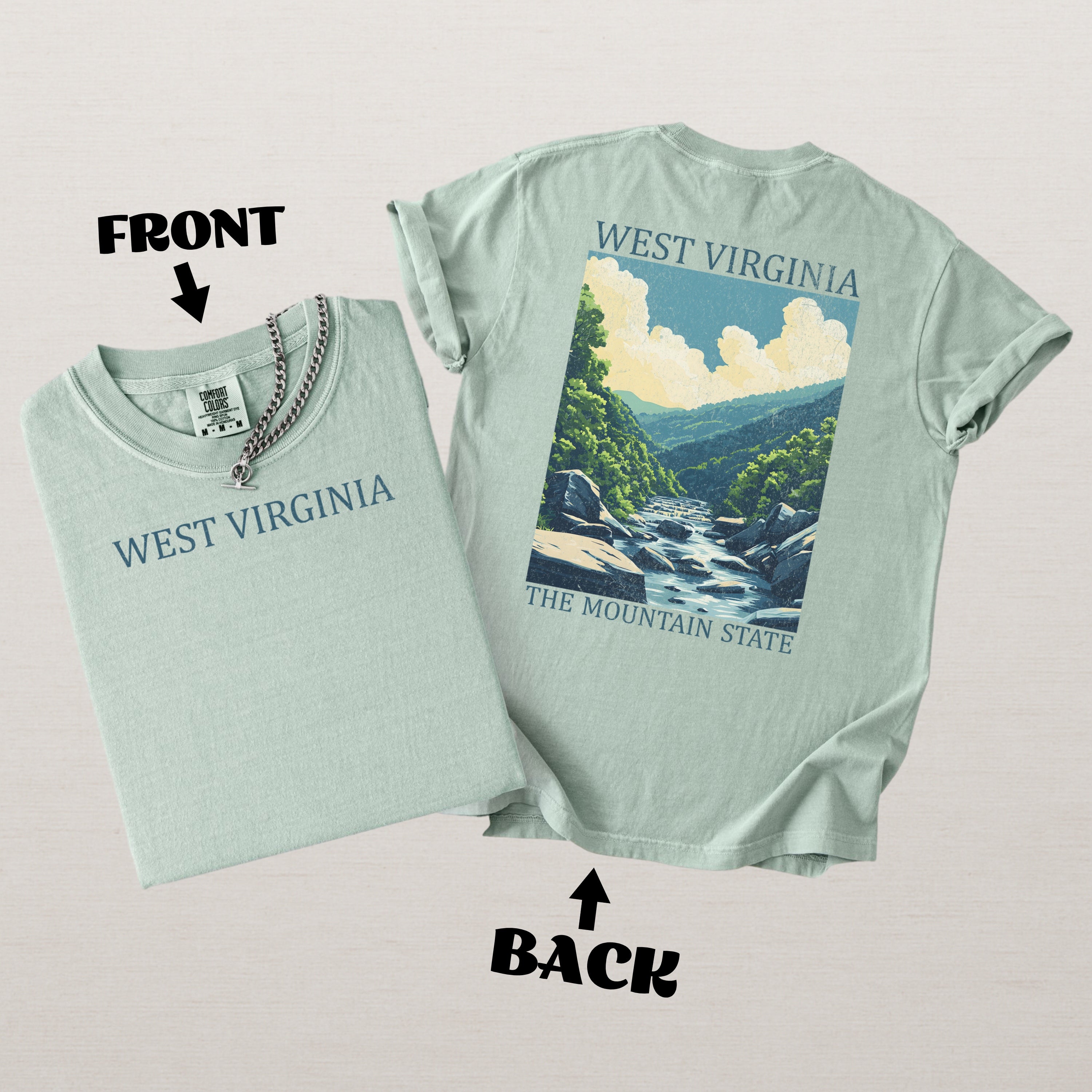 West Virginia Scenic Poster Comfort Colors Shirt