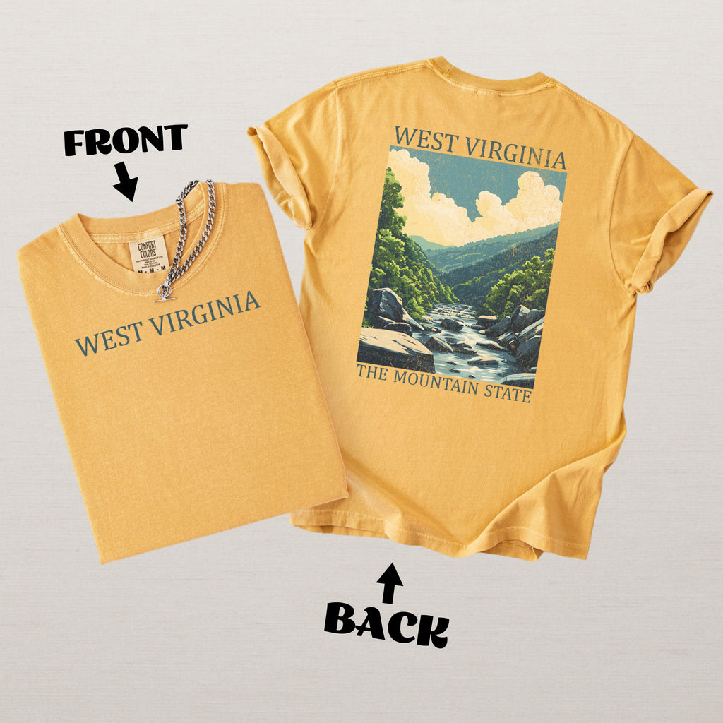 West Virginia Scenic Poster Comfort Colors Shirt