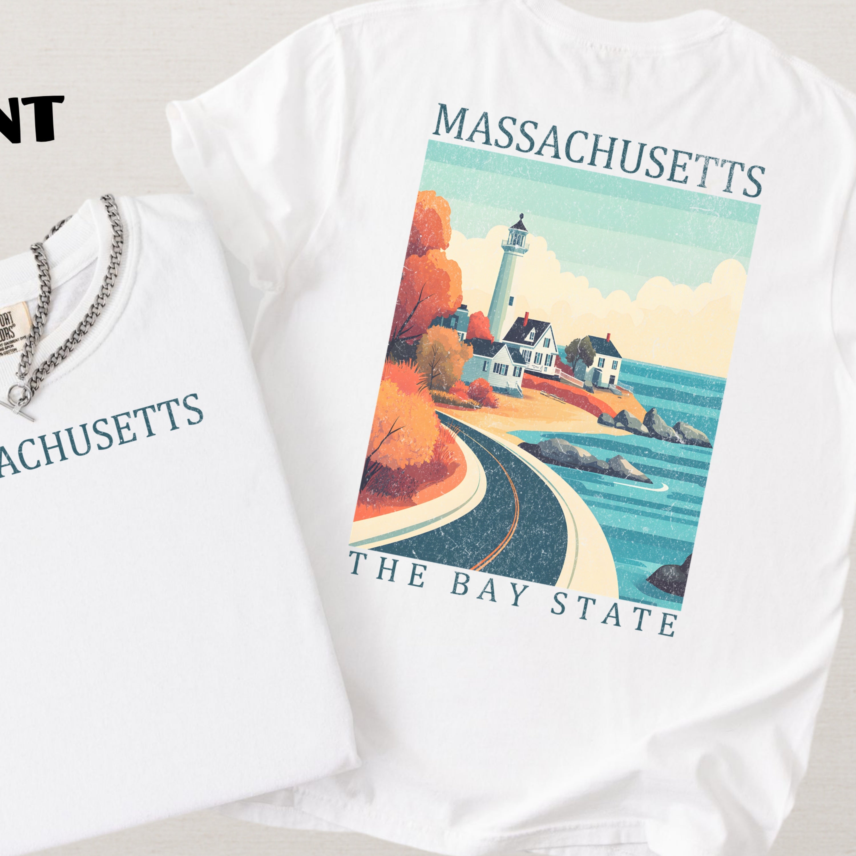 Massachusetts Scenic Poster Comfort Colors Shirt