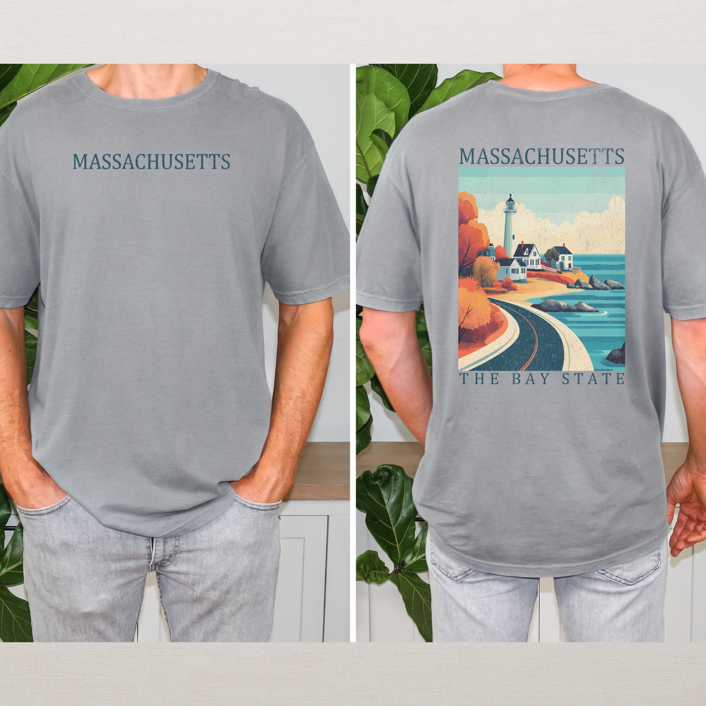 Massachusetts Scenic Poster Comfort Colors Shirt
