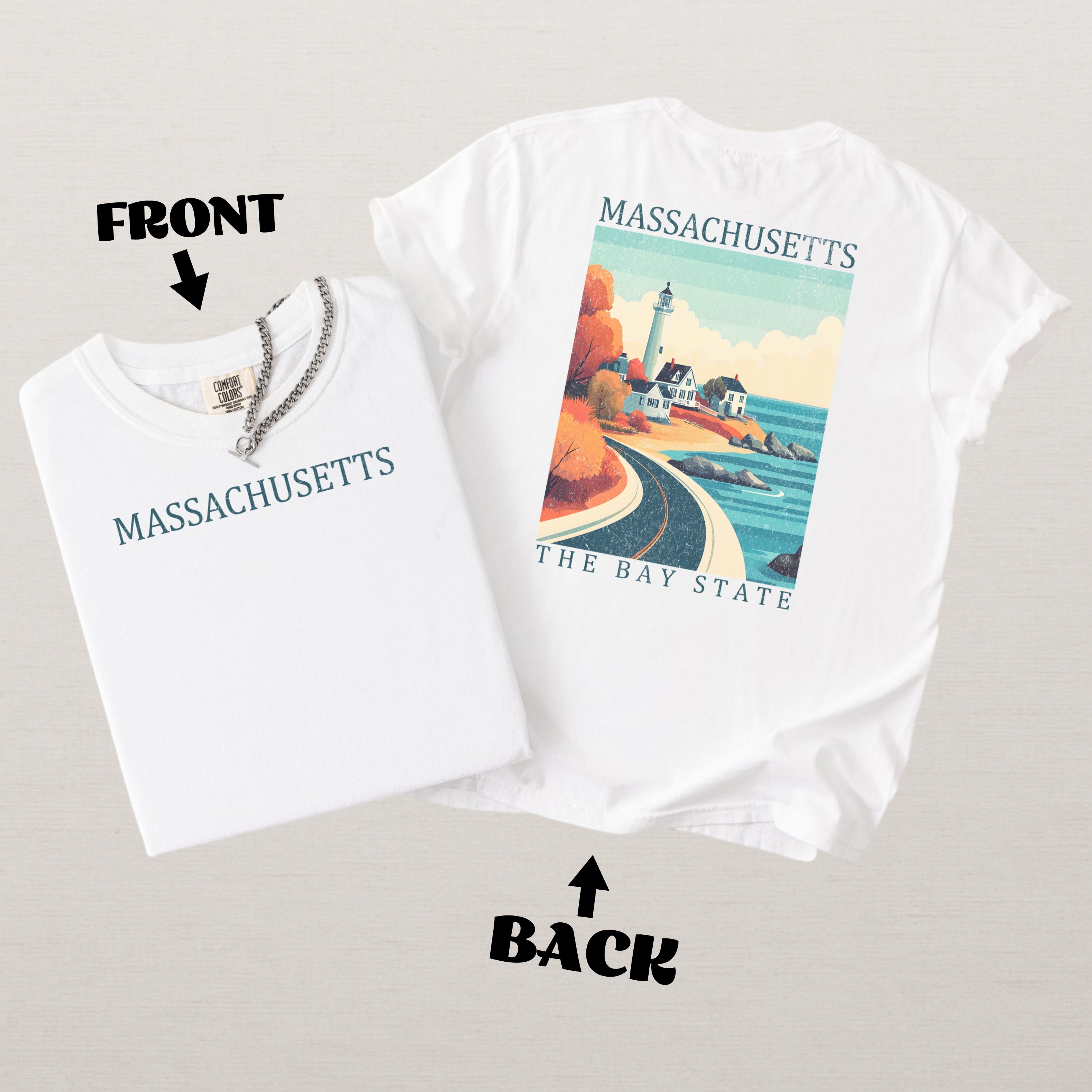 Massachusetts Scenic Poster Comfort Colors Shirt