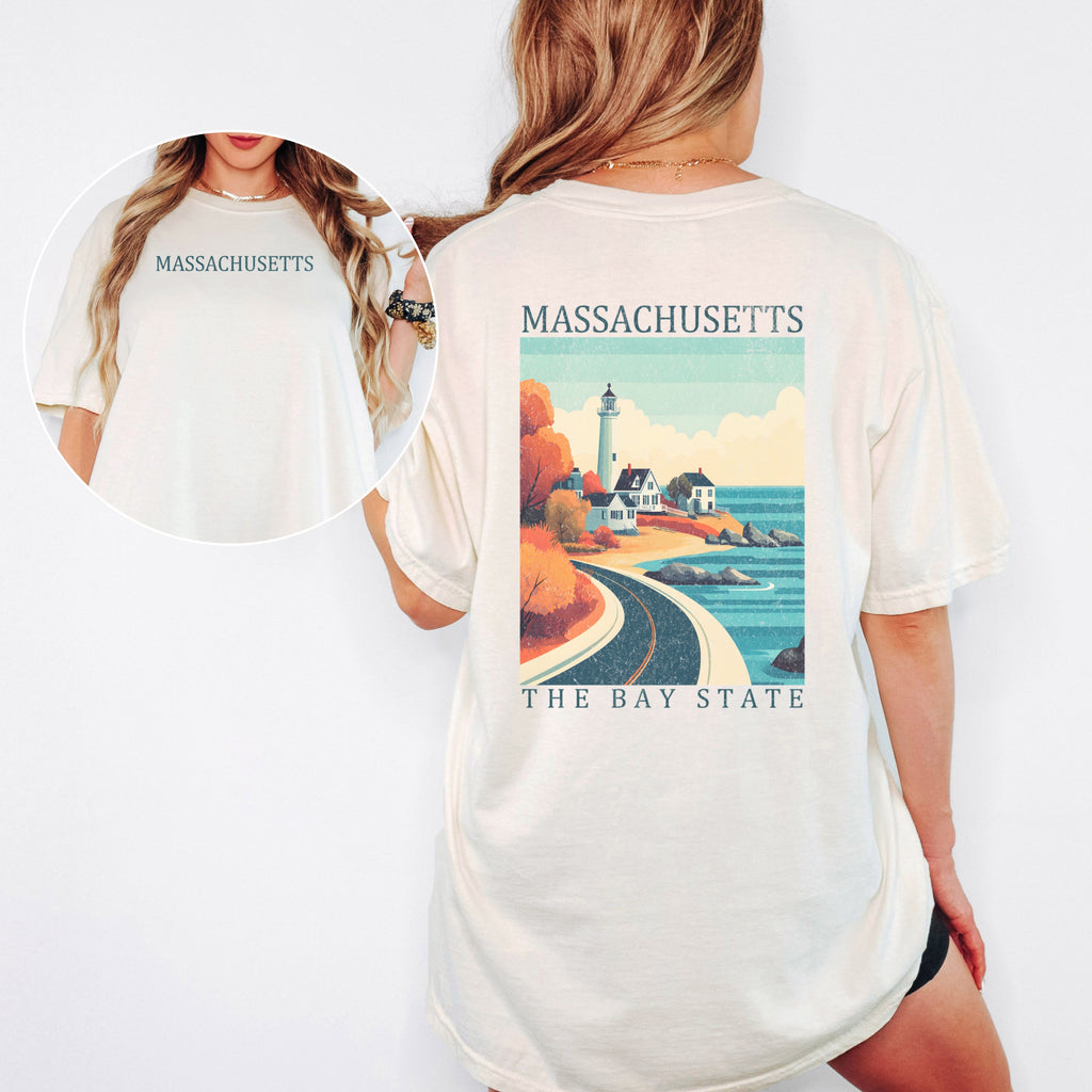 Massachusetts Scenic Poster Comfort Colors Shirt