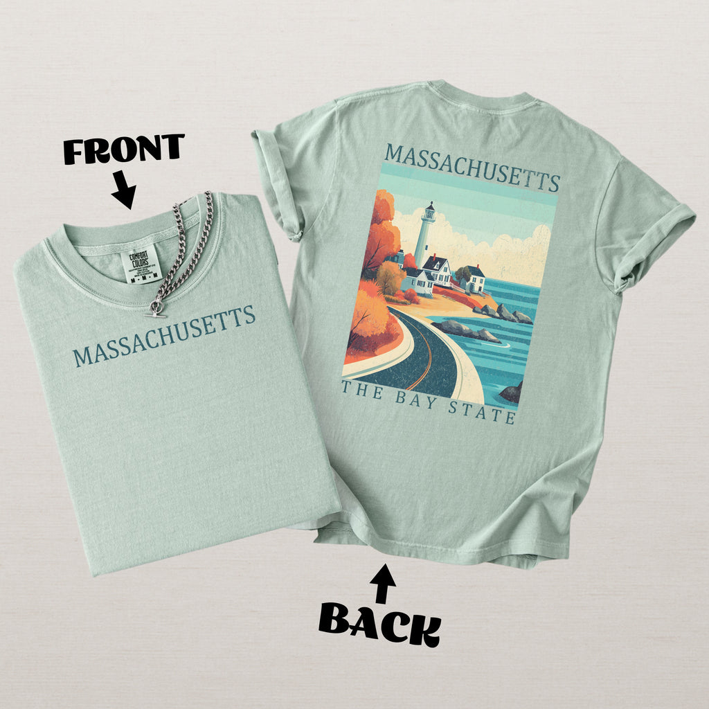 Massachusetts Scenic Poster Comfort Colors Shirt