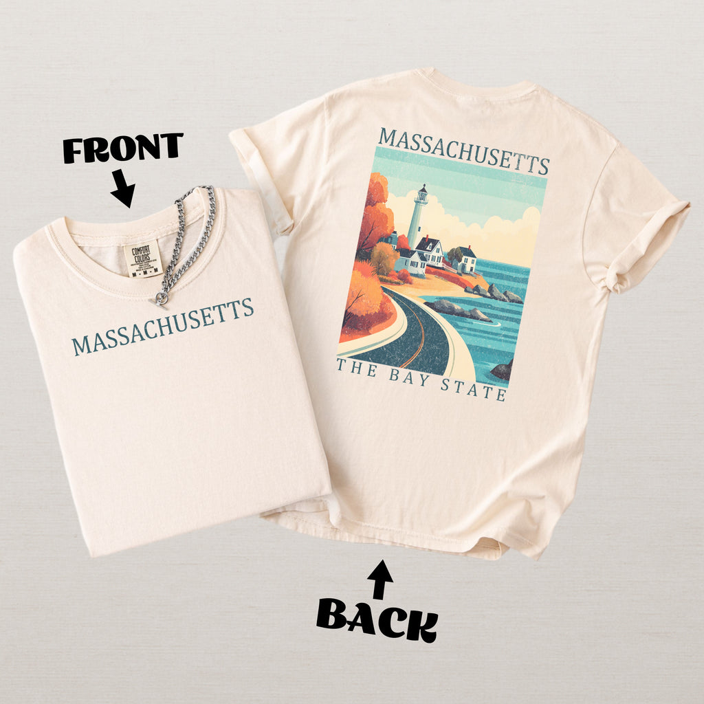 Massachusetts Scenic Poster Comfort Colors Shirt