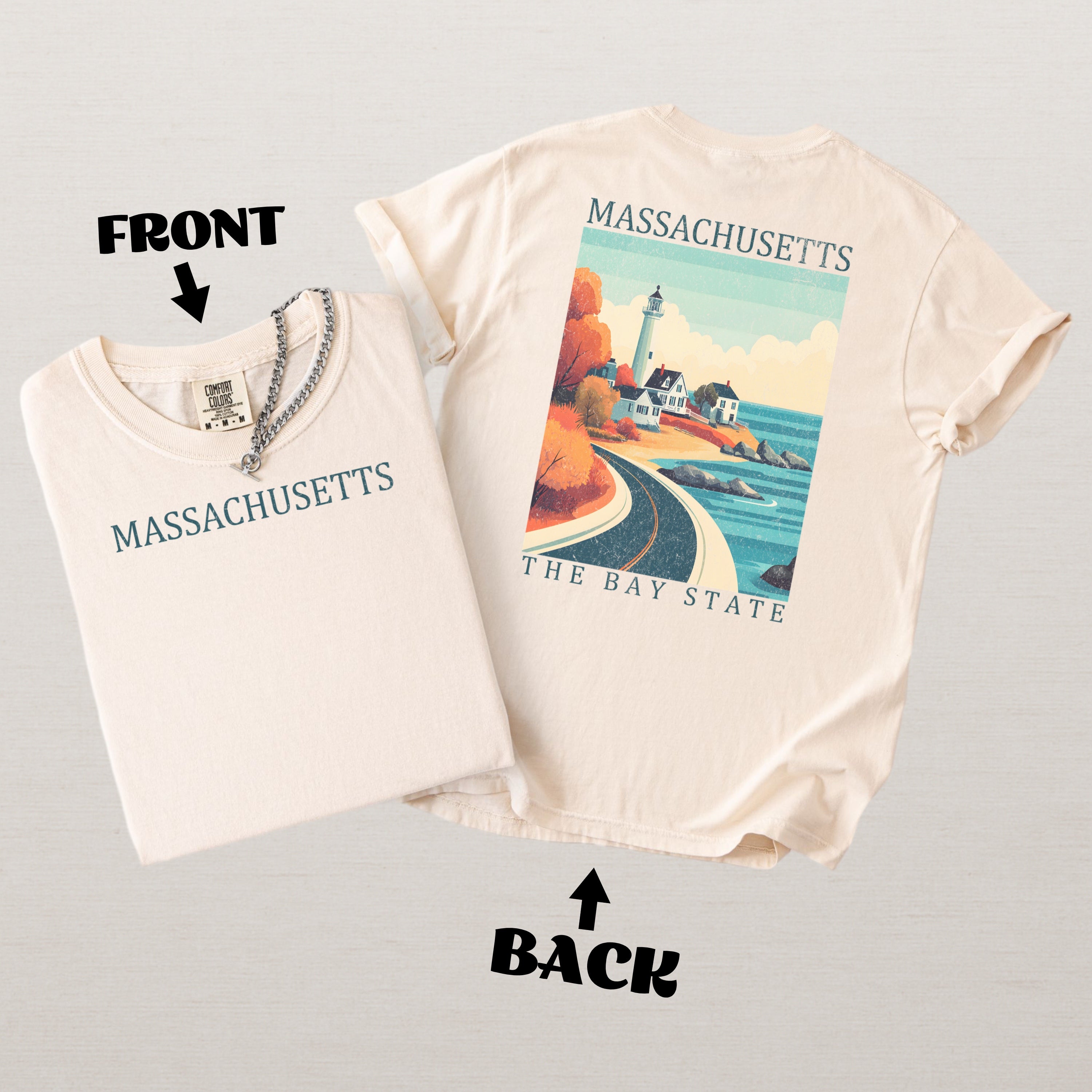 Massachusetts Scenic Poster Comfort Colors Shirt