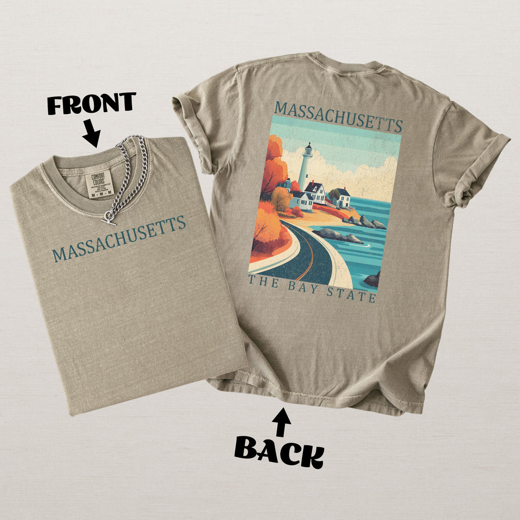 Massachusetts Scenic Poster Comfort Colors Shirt
