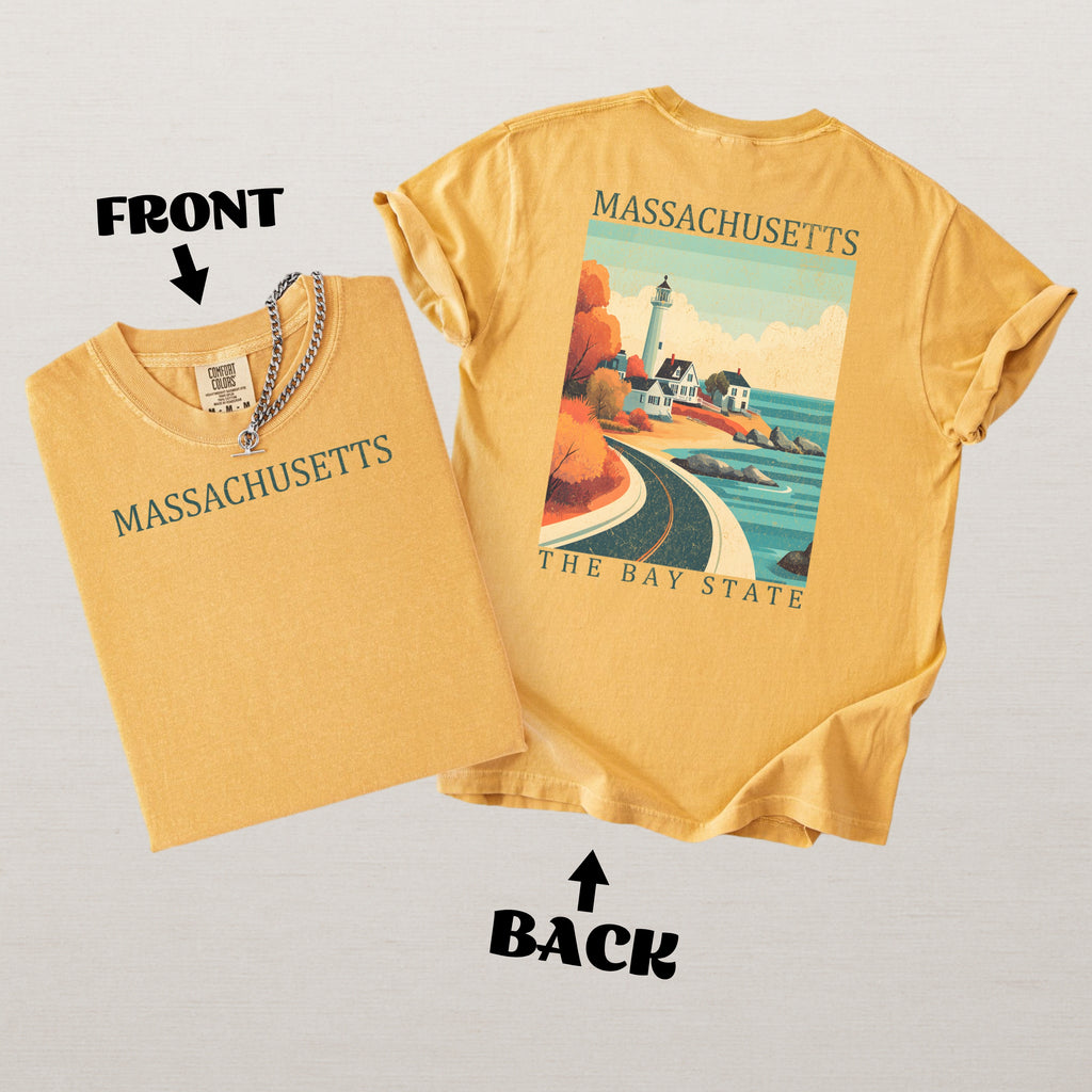 Massachusetts Scenic Poster Comfort Colors Shirt