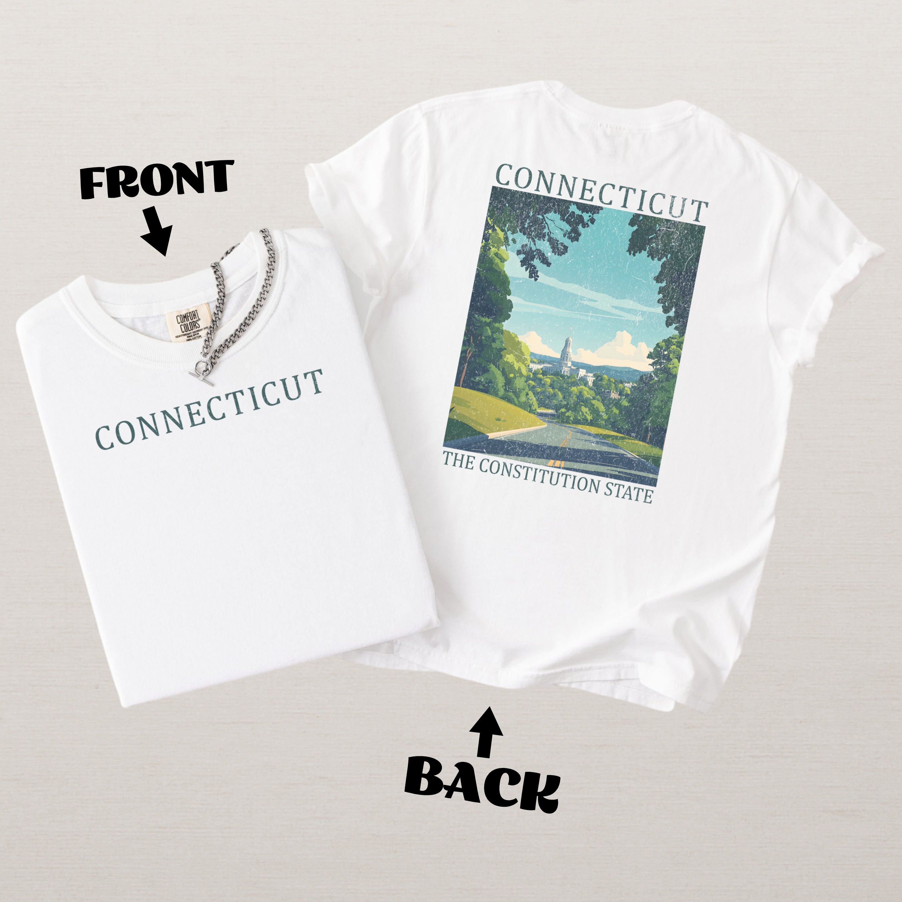Connecticut Scenic Poster Comfort Colors Shirt