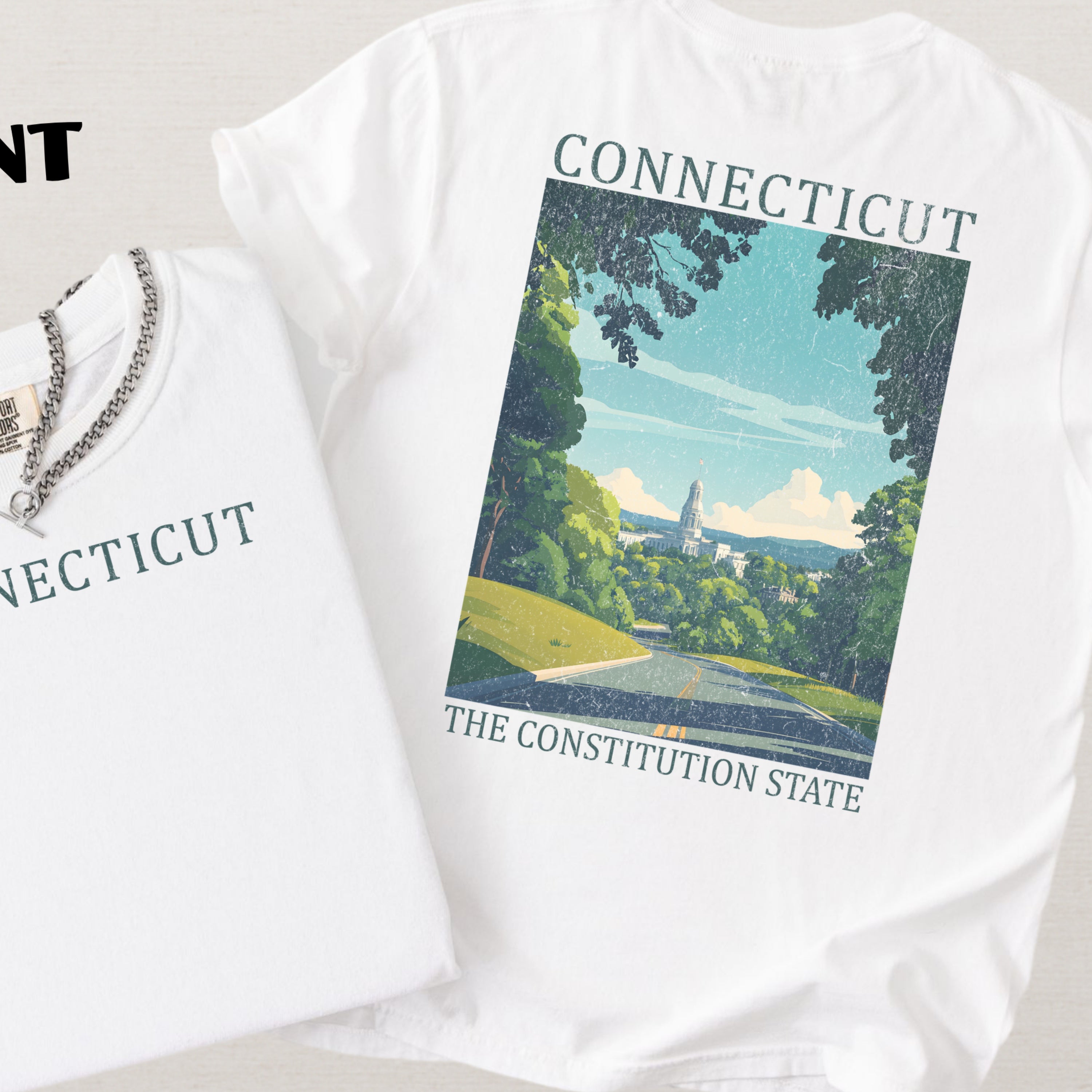 Connecticut Scenic Poster Comfort Colors Shirt
