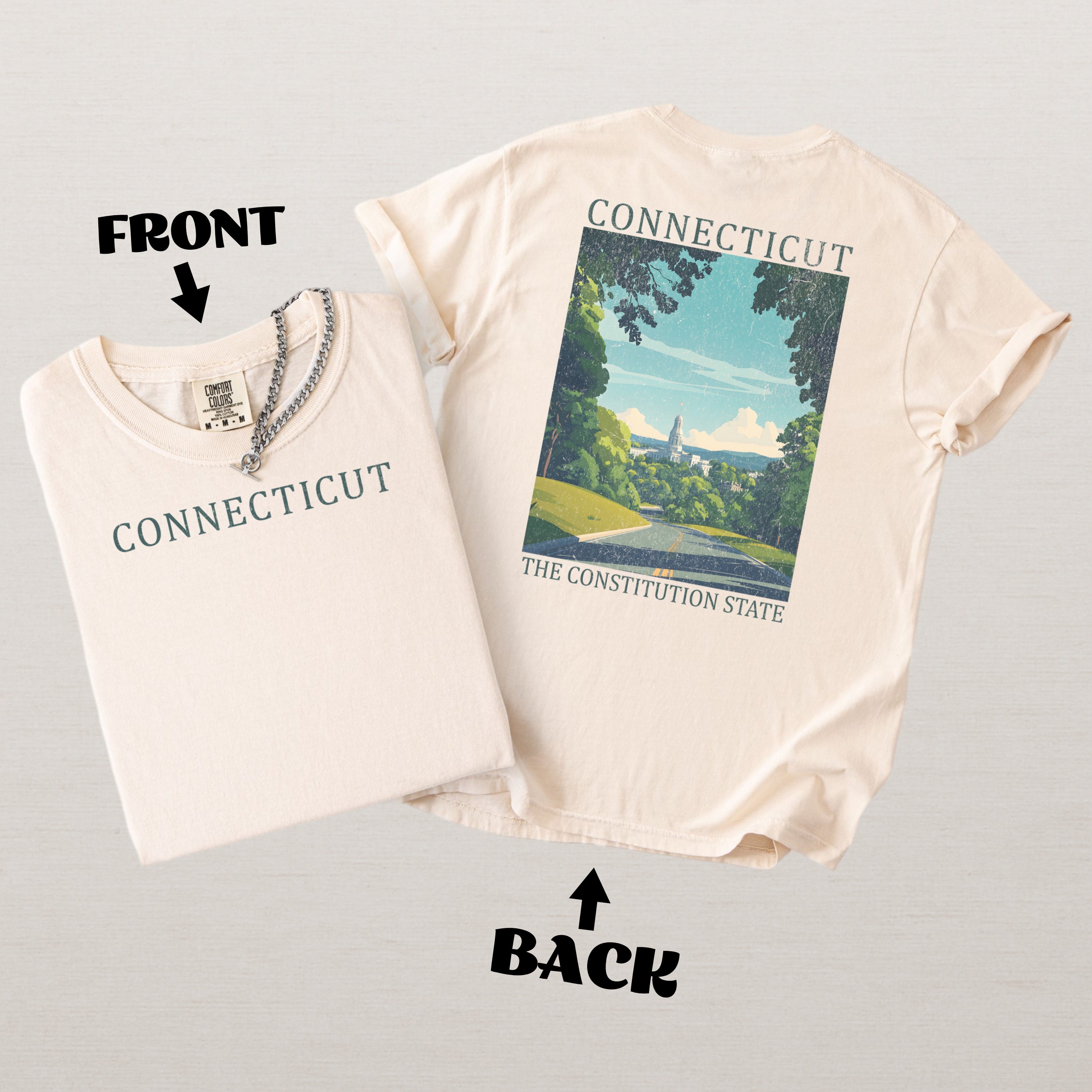 Connecticut Scenic Poster Comfort Colors Shirt