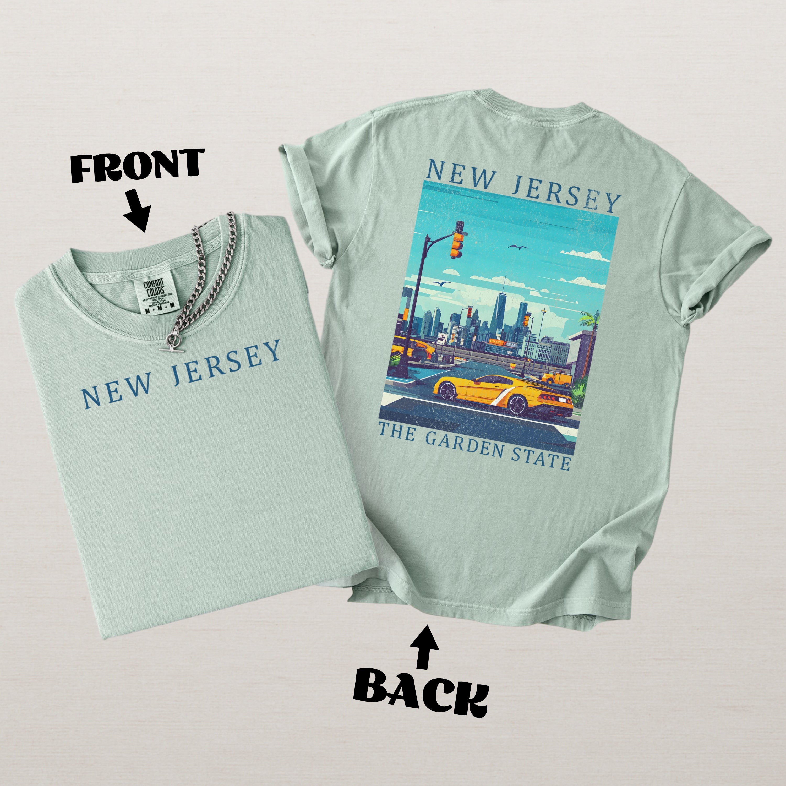 New Jersey Scenic Poster Comfort Colors Shirt