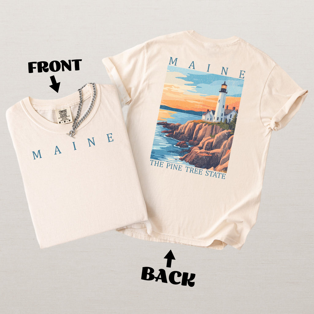 Maine Scenic Poster Comfort Colors Shirt