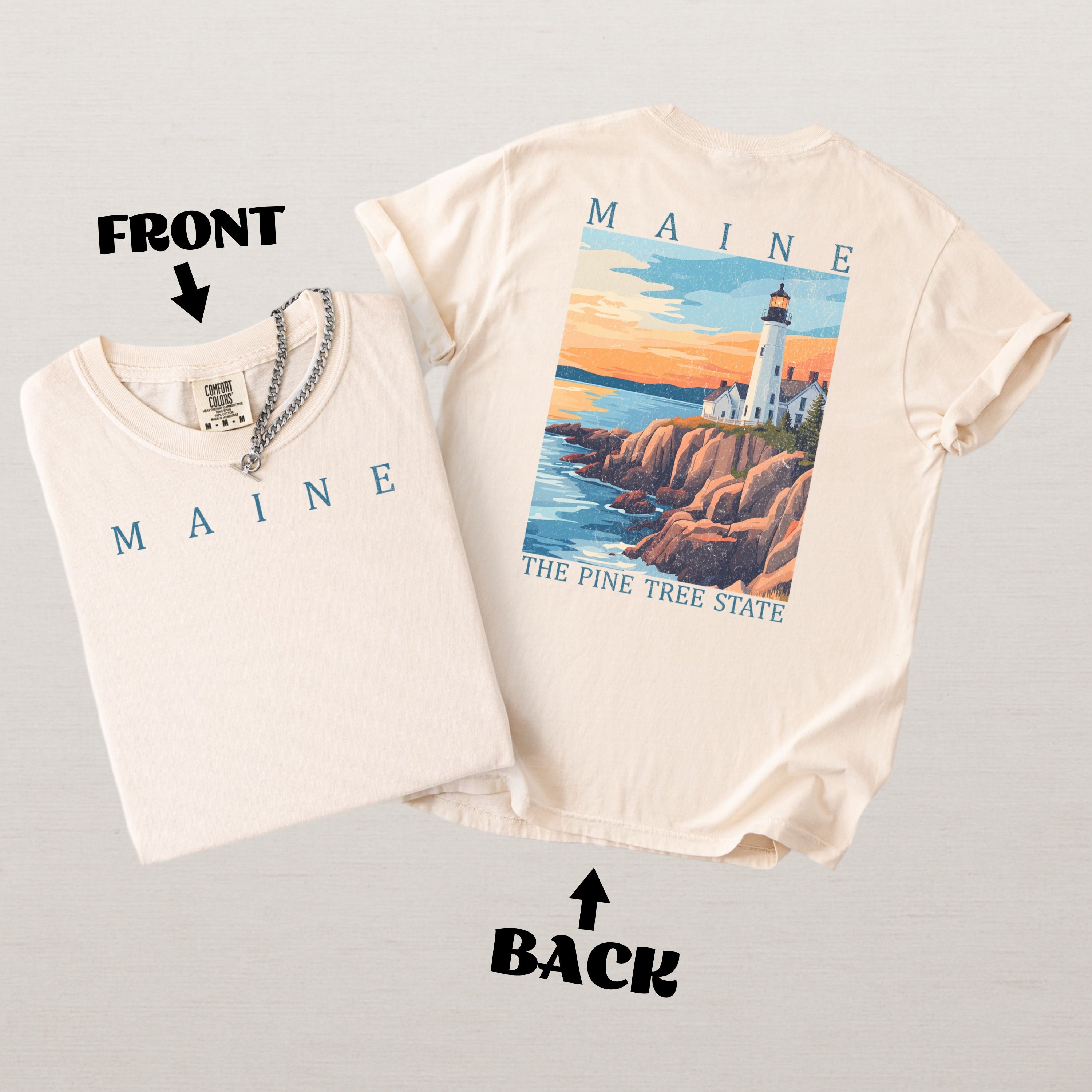Maine Scenic Poster Comfort Colors Shirt