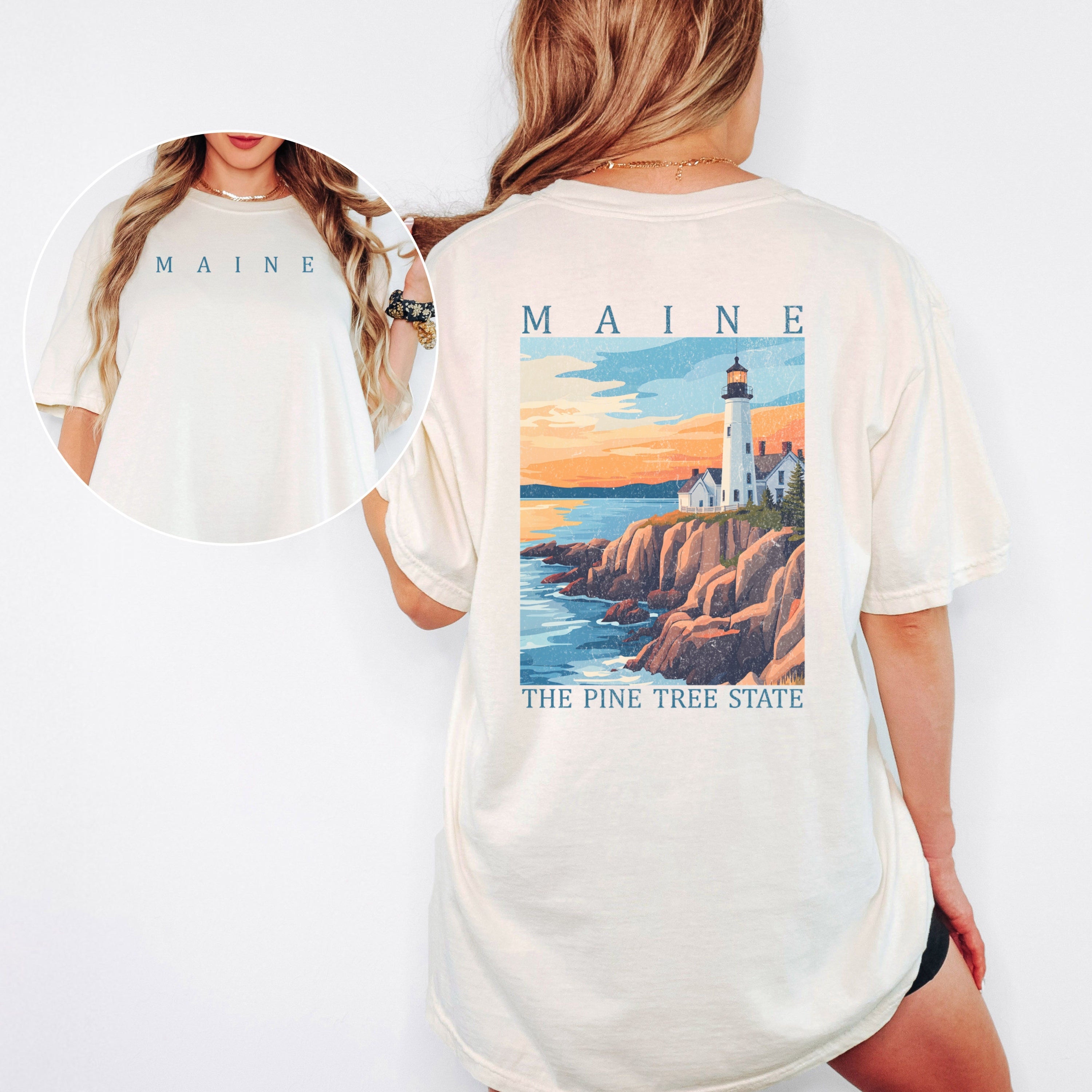 Maine Scenic Poster Comfort Colors Shirt