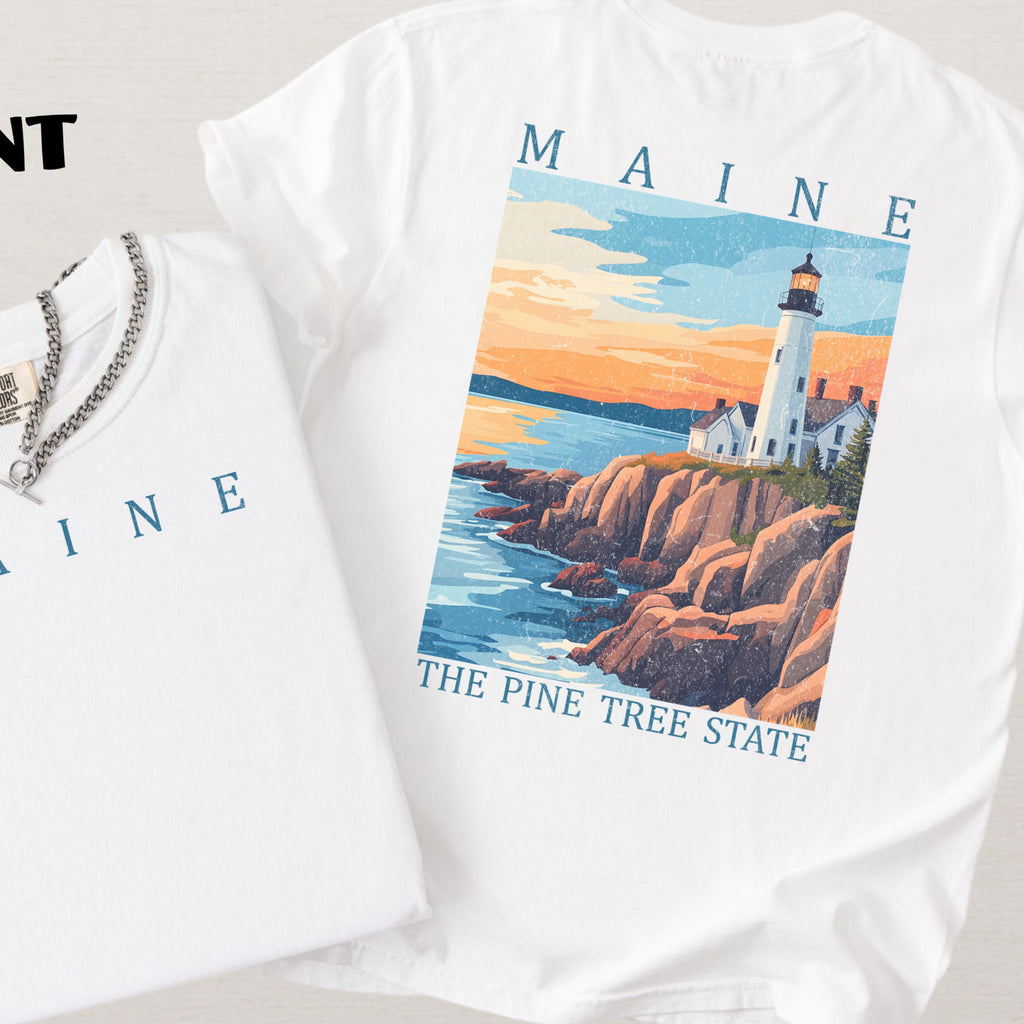 Maine Scenic Poster Comfort Colors Shirt