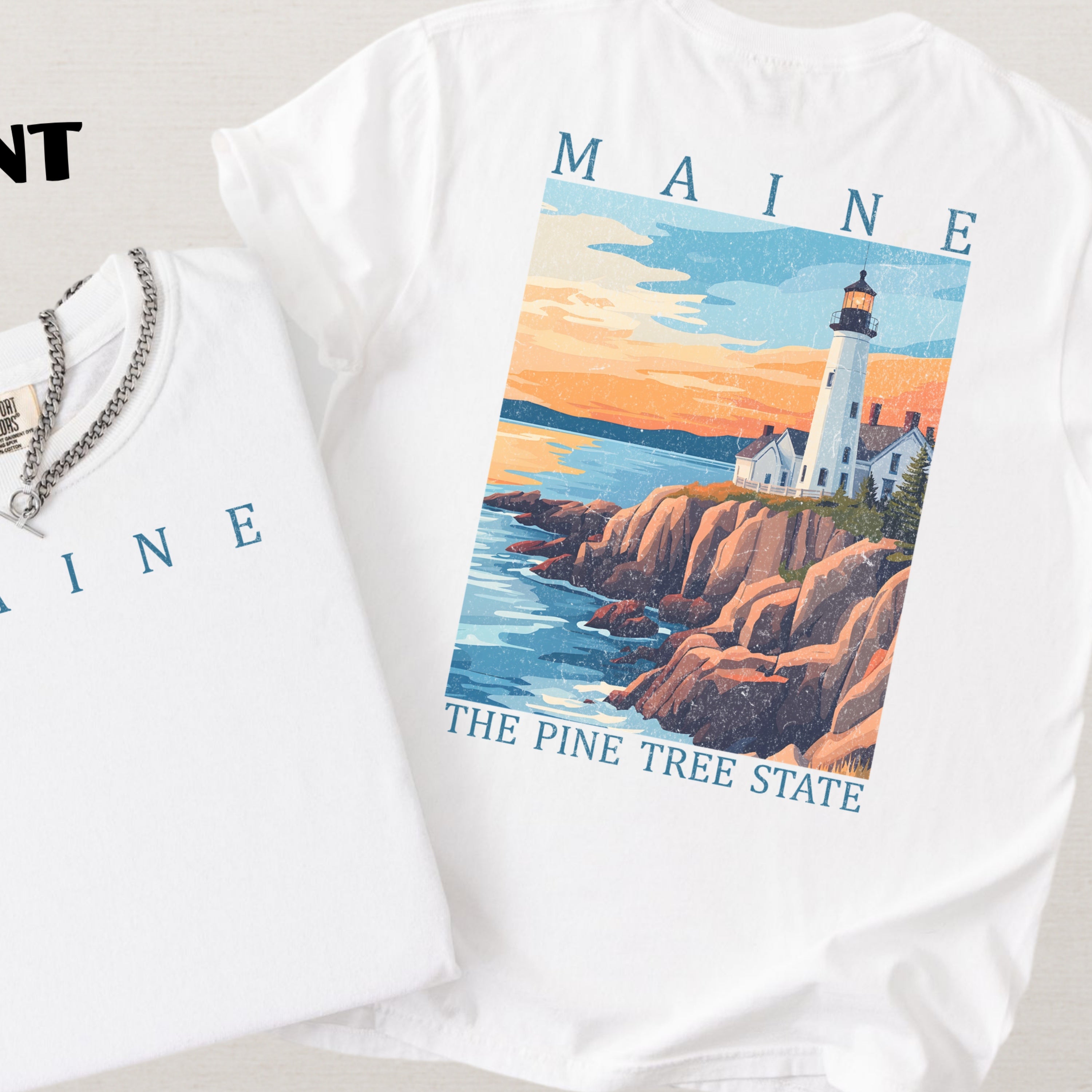 Maine Scenic Poster Comfort Colors Shirt