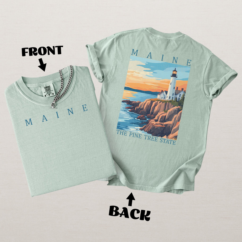 Maine Scenic Poster Comfort Colors Shirt
