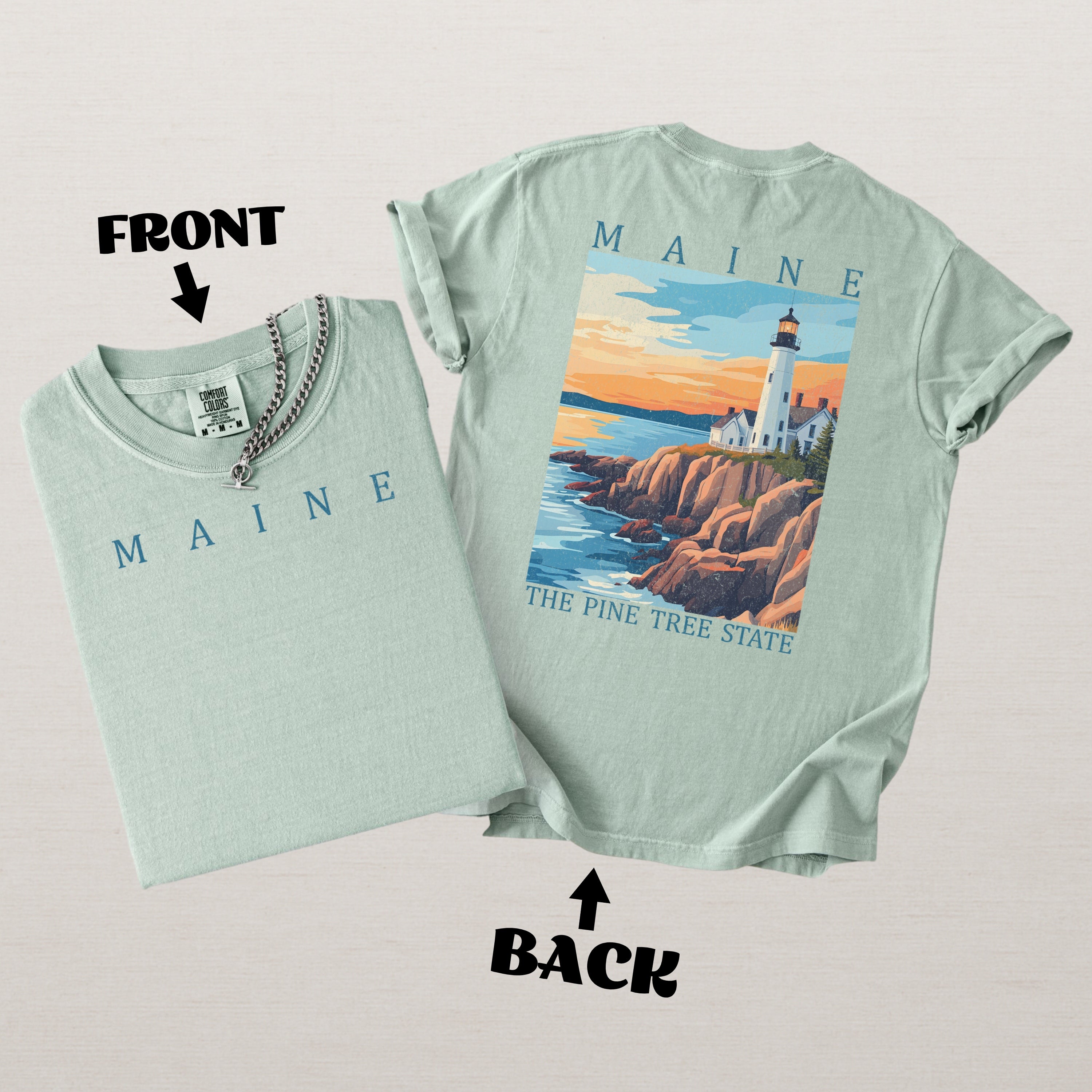 Maine Scenic Poster Comfort Colors Shirt