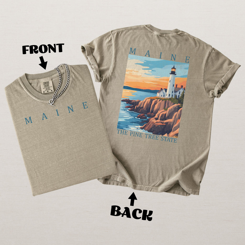 Maine Scenic Poster Comfort Colors Shirt