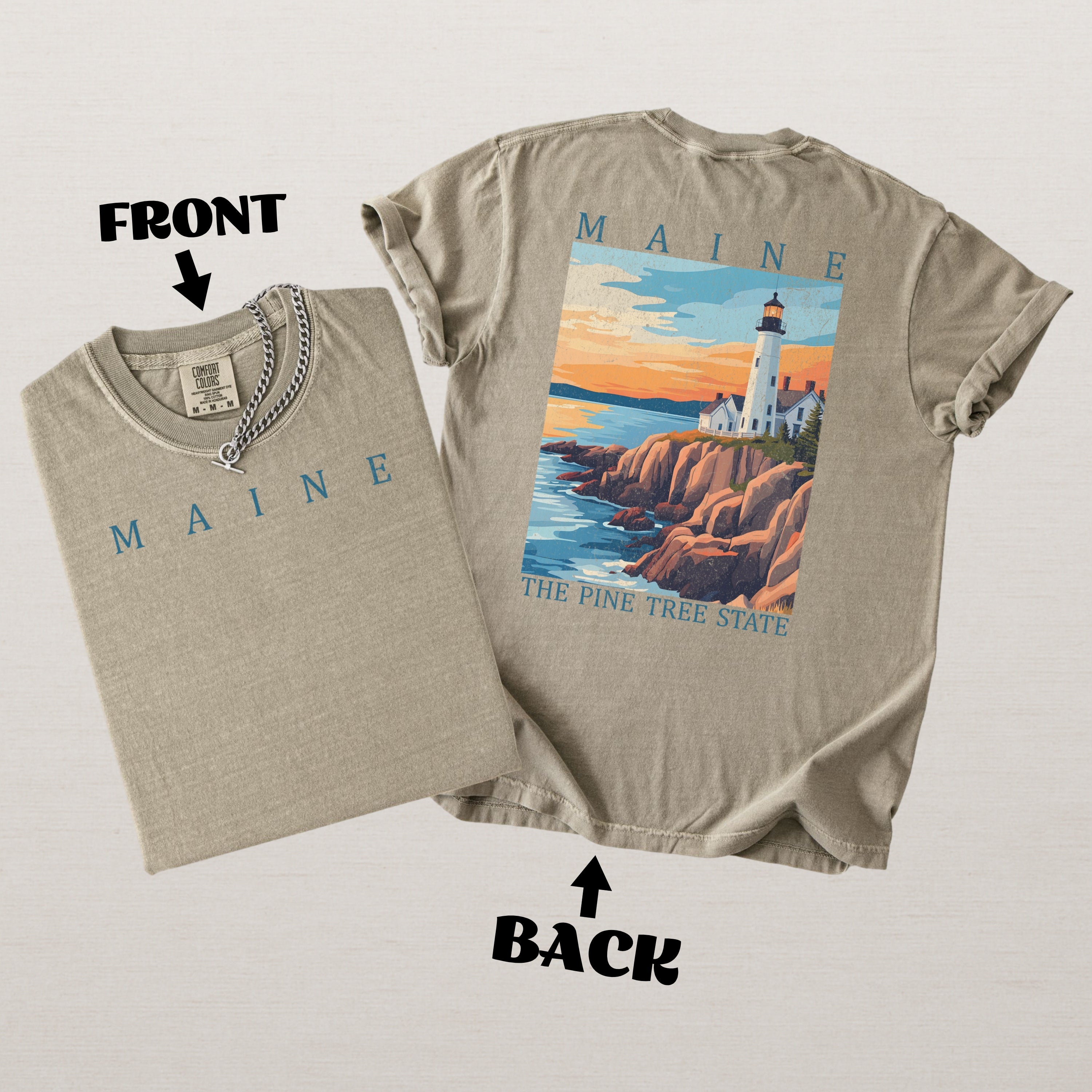 Maine Scenic Poster Comfort Colors Shirt