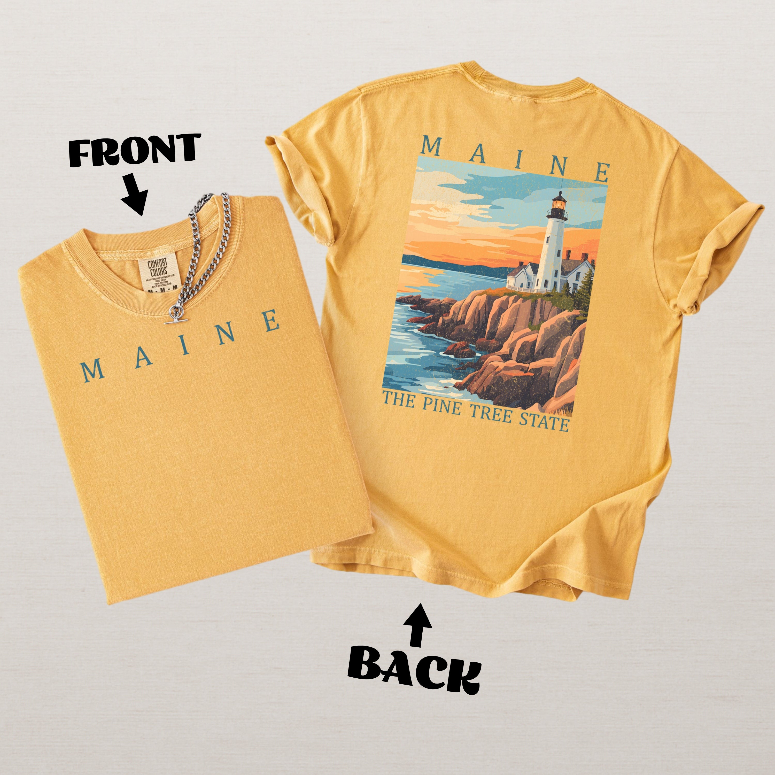 Maine Scenic Poster Comfort Colors Shirt