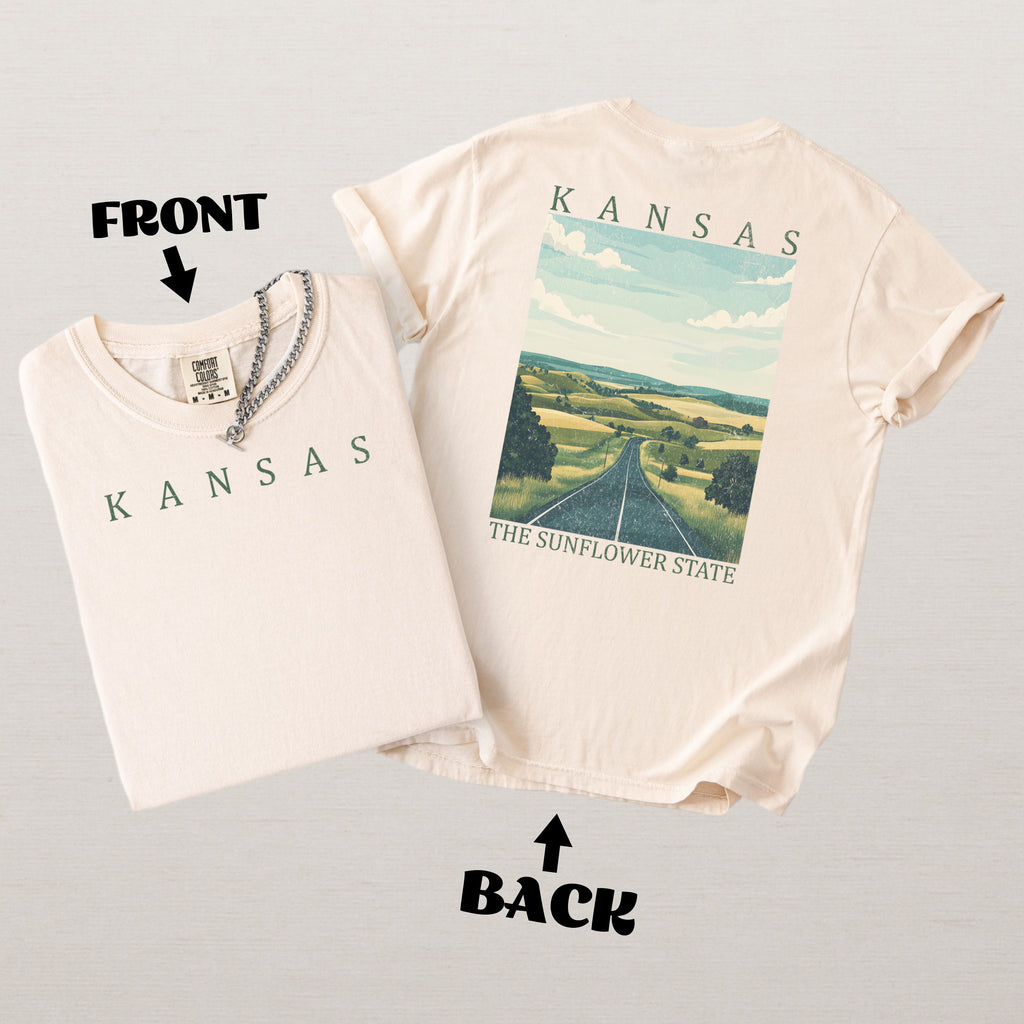 Kansas Scenic Poster Comfort Colors Shirt