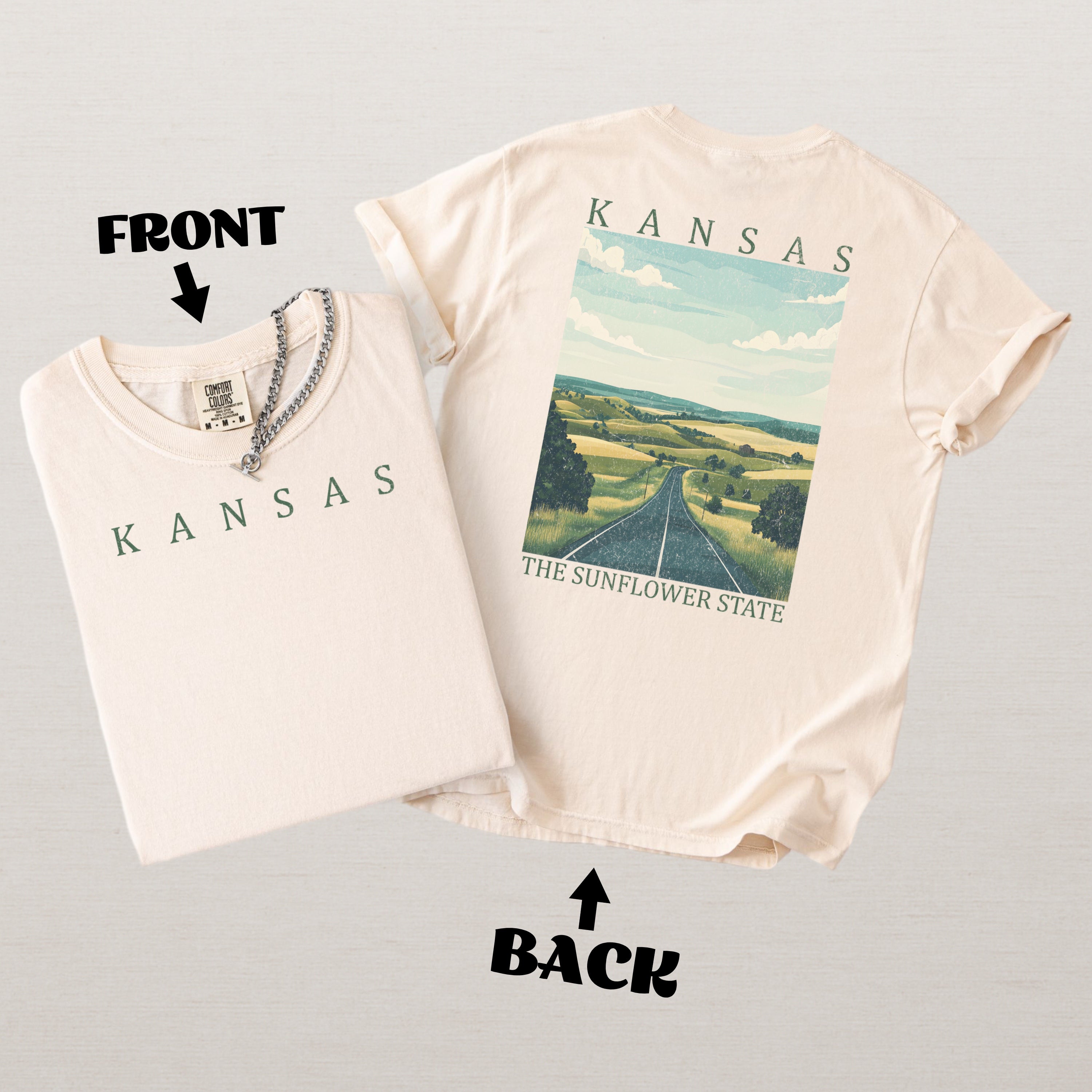 Kansas Scenic Poster Comfort Colors Shirt