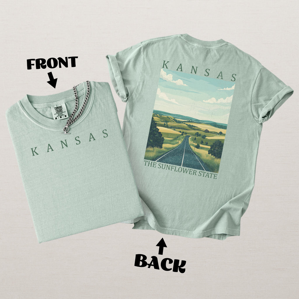 Kansas Scenic Poster Comfort Colors Shirt