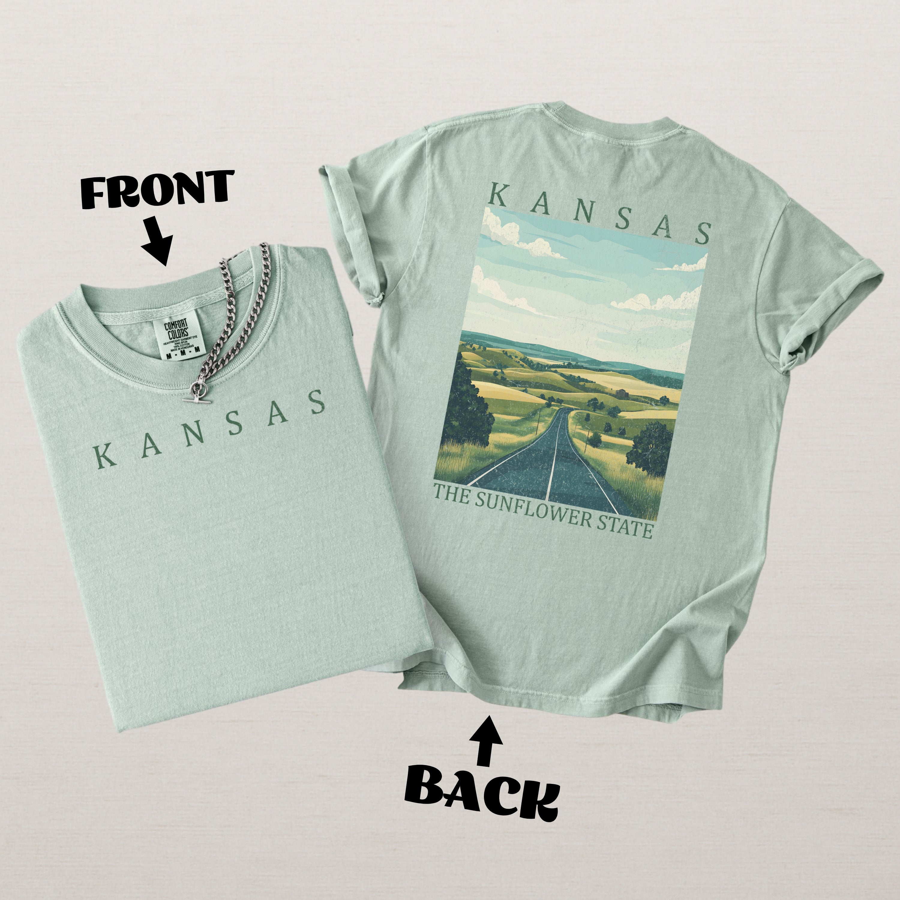 Kansas Scenic Poster Comfort Colors Shirt