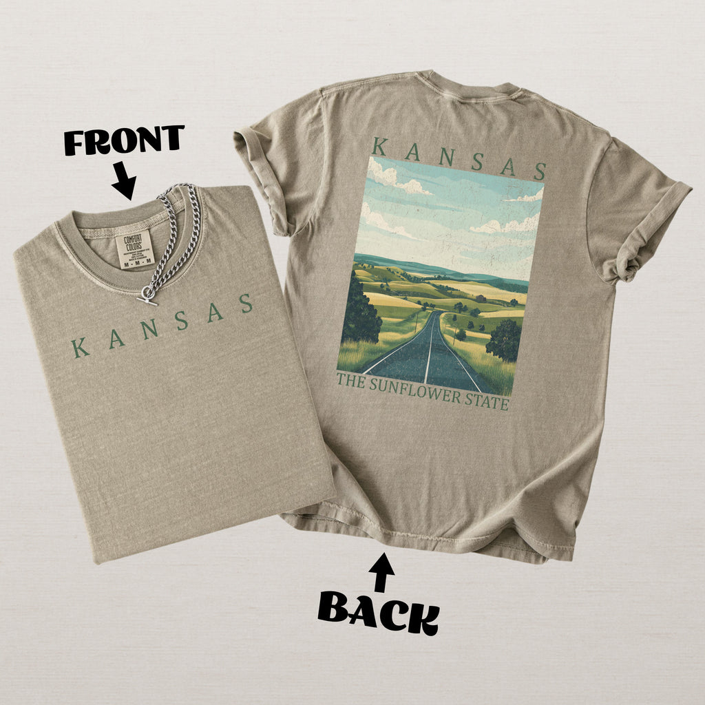 Kansas Scenic Poster Comfort Colors Shirt