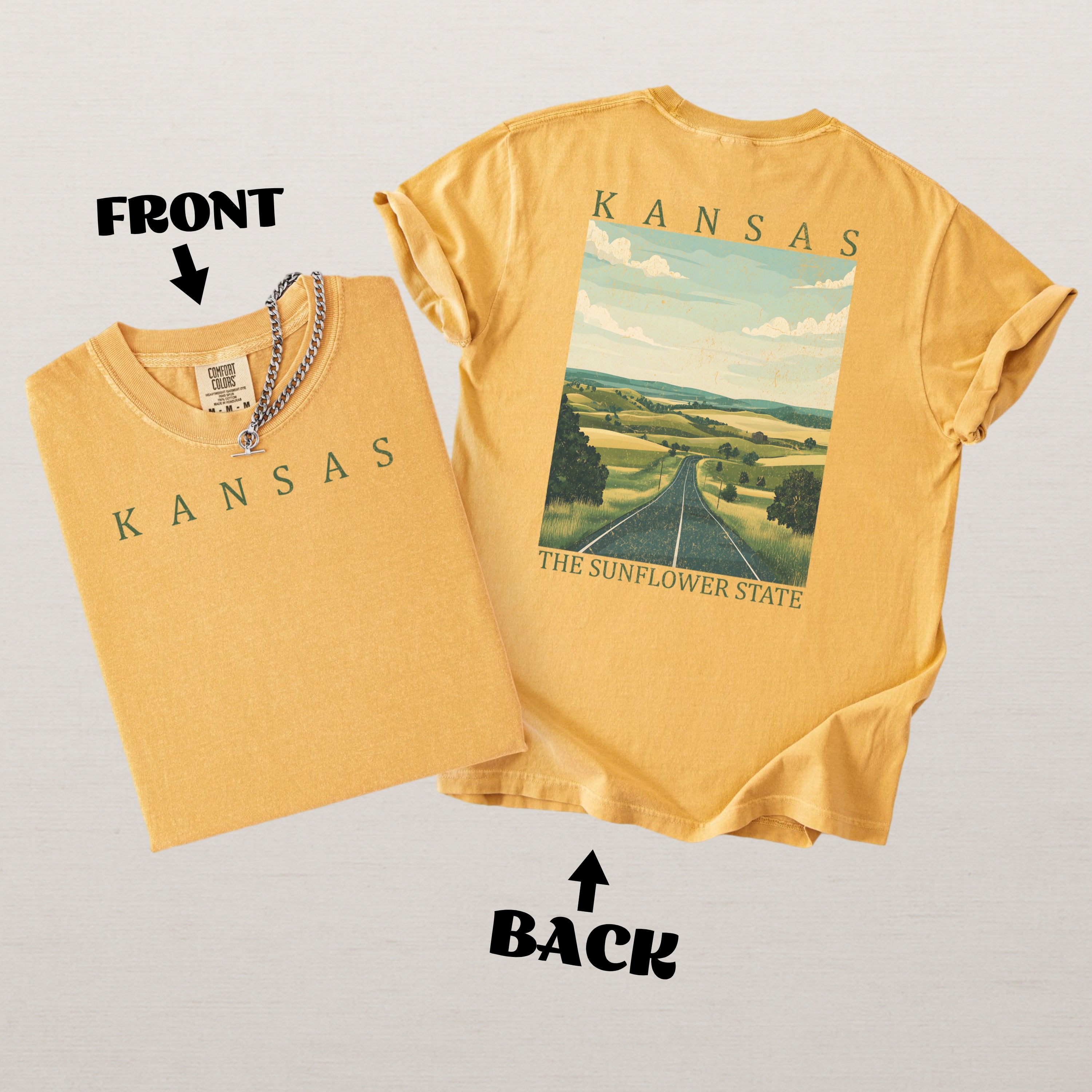 Kansas Scenic Poster Comfort Colors Shirt