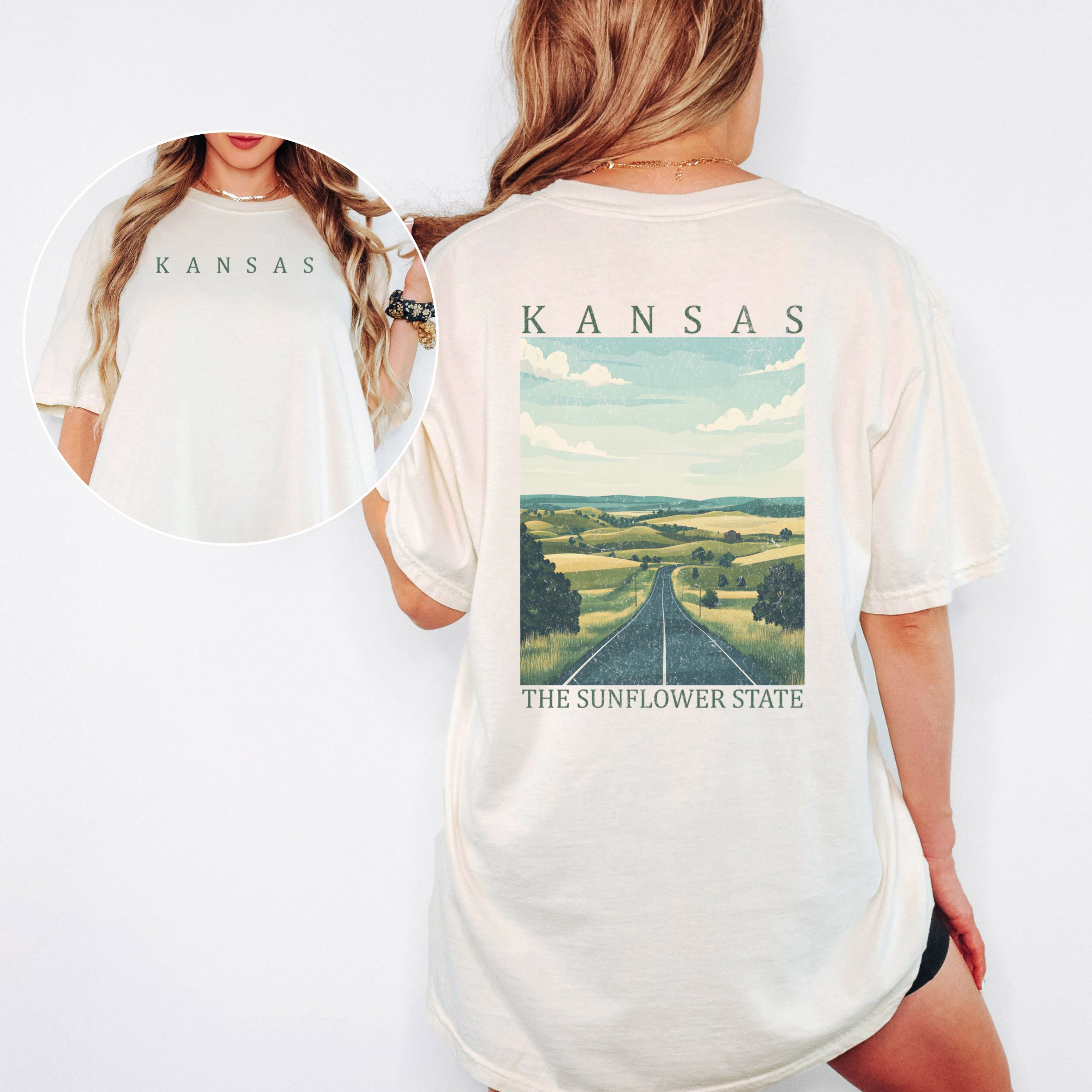 Kansas Scenic Poster Comfort Colors Shirt