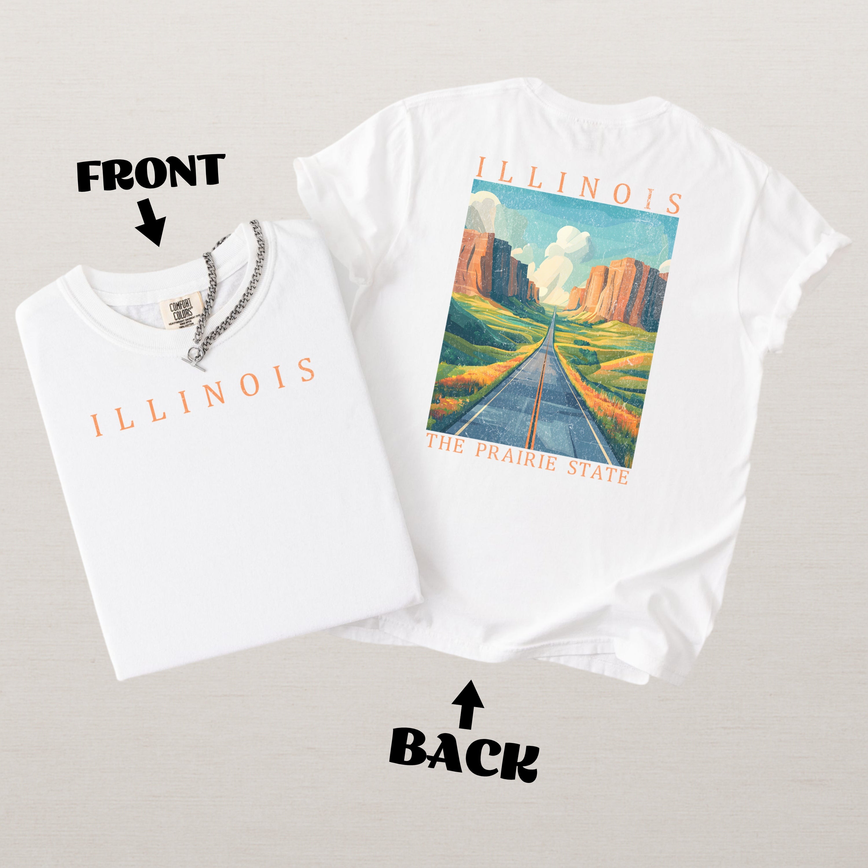 Illinois Scenic Poster Comfort Colors Shirt