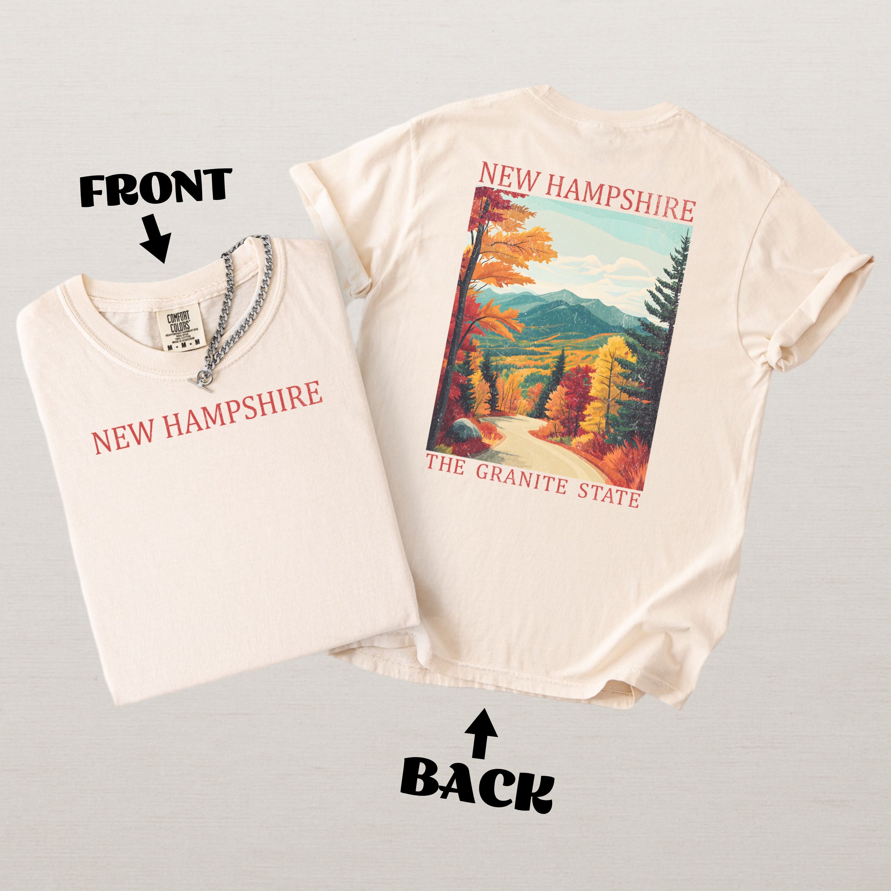 New Hampshire Scenic Poster Comfort Colors Shirt