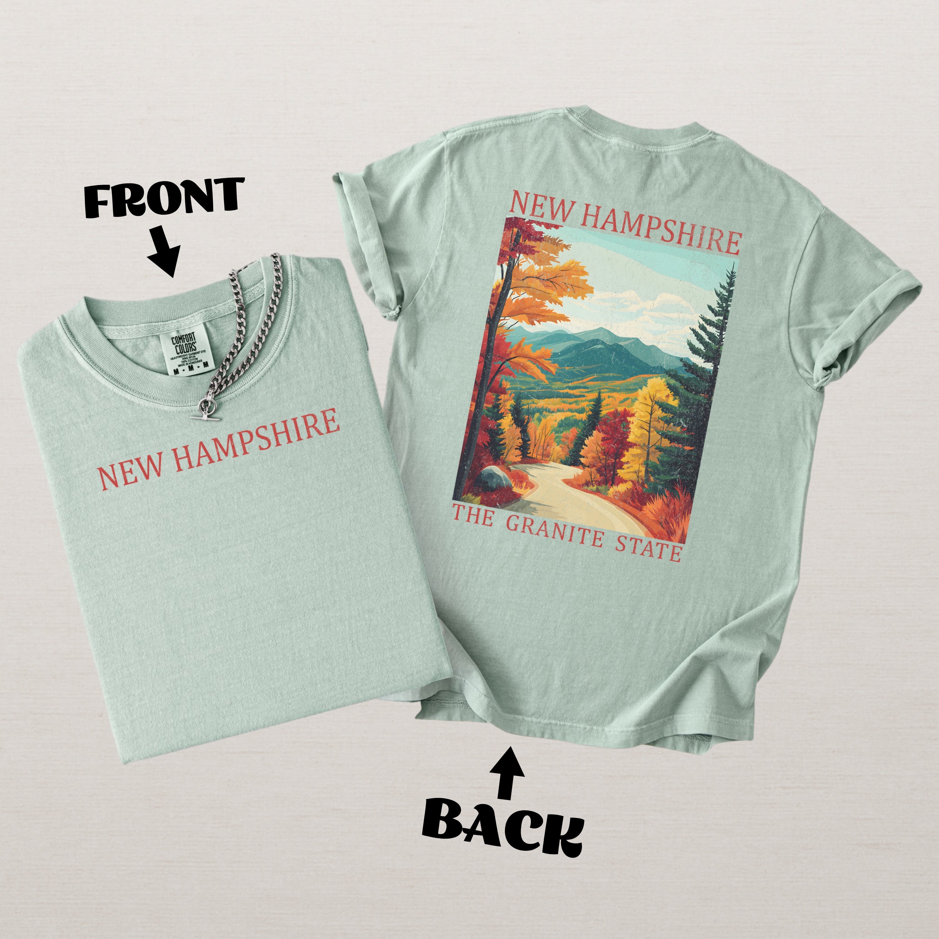 New Hampshire Scenic Poster Comfort Colors Shirt