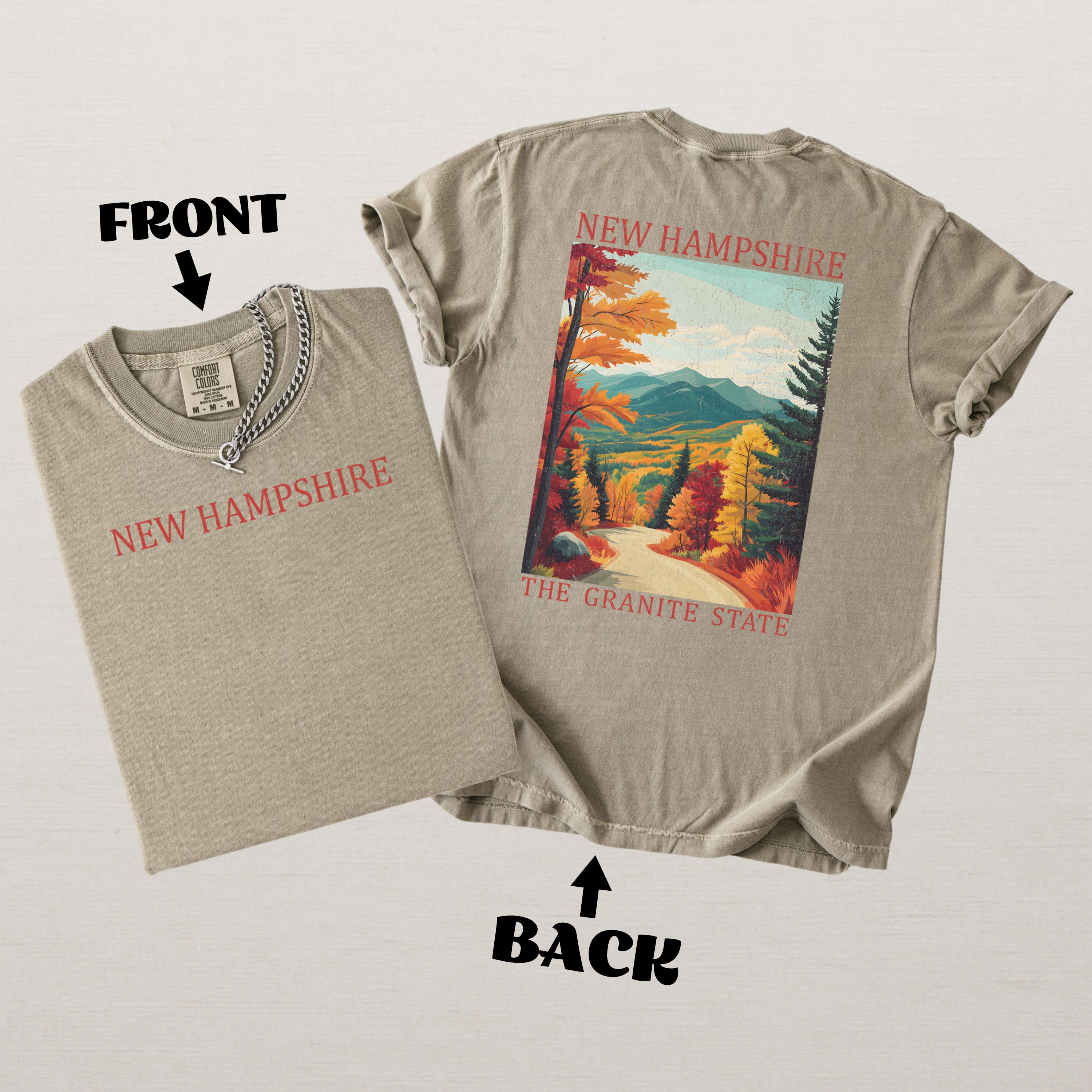 New Hampshire Scenic Poster Comfort Colors Shirt