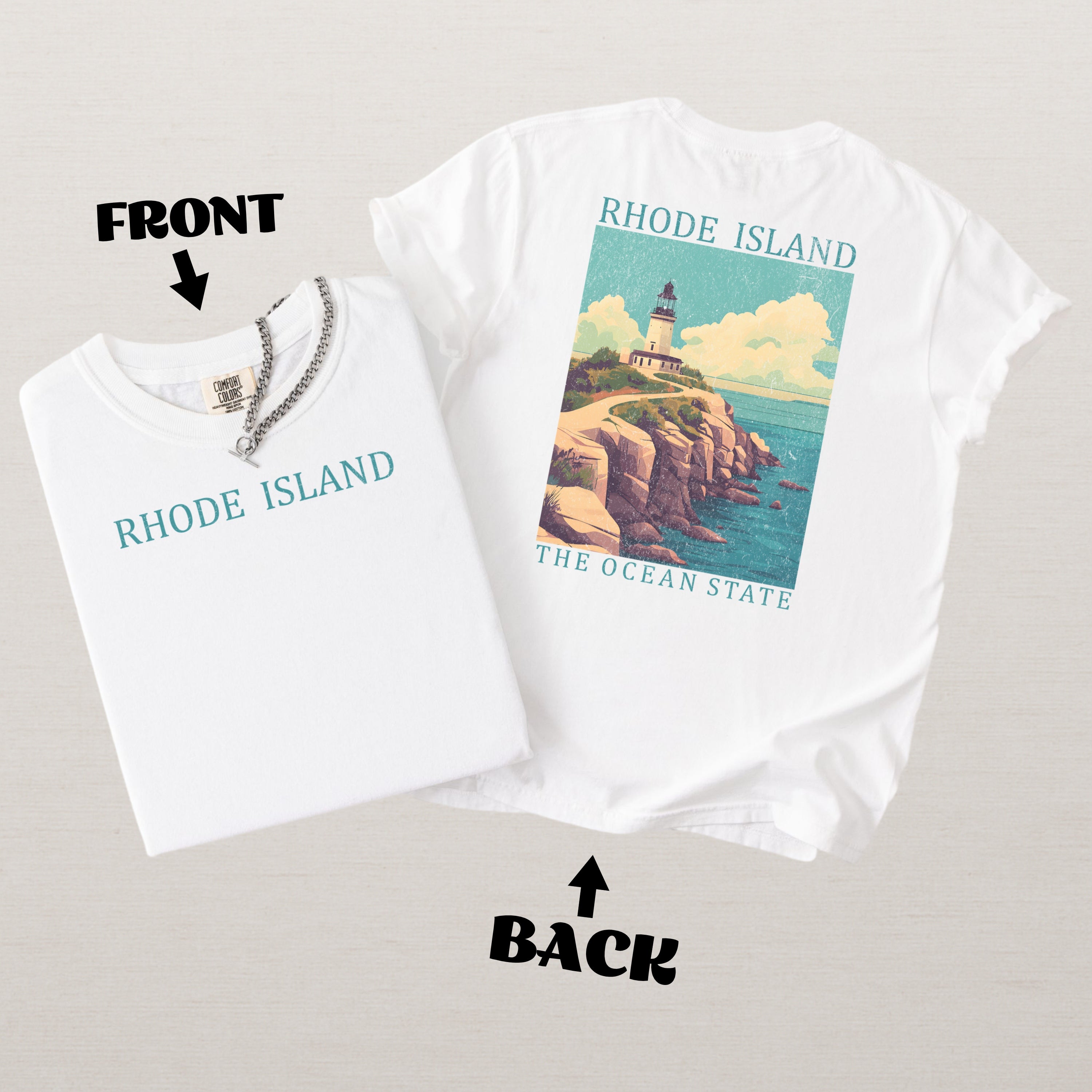 Rhode Island Scenic Poster Comfort Colors Shirt
