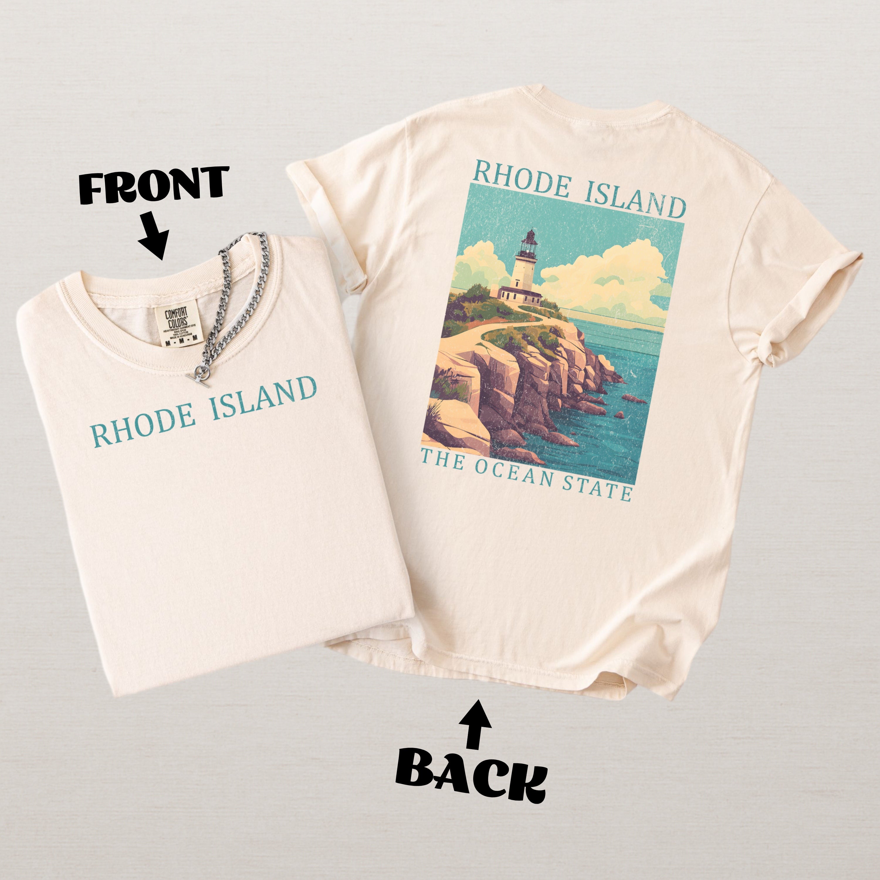 Rhode Island Scenic Poster Comfort Colors Shirt