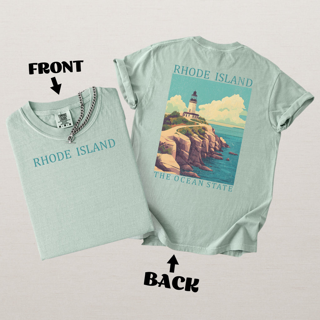 Rhode Island Scenic Poster Comfort Colors Shirt