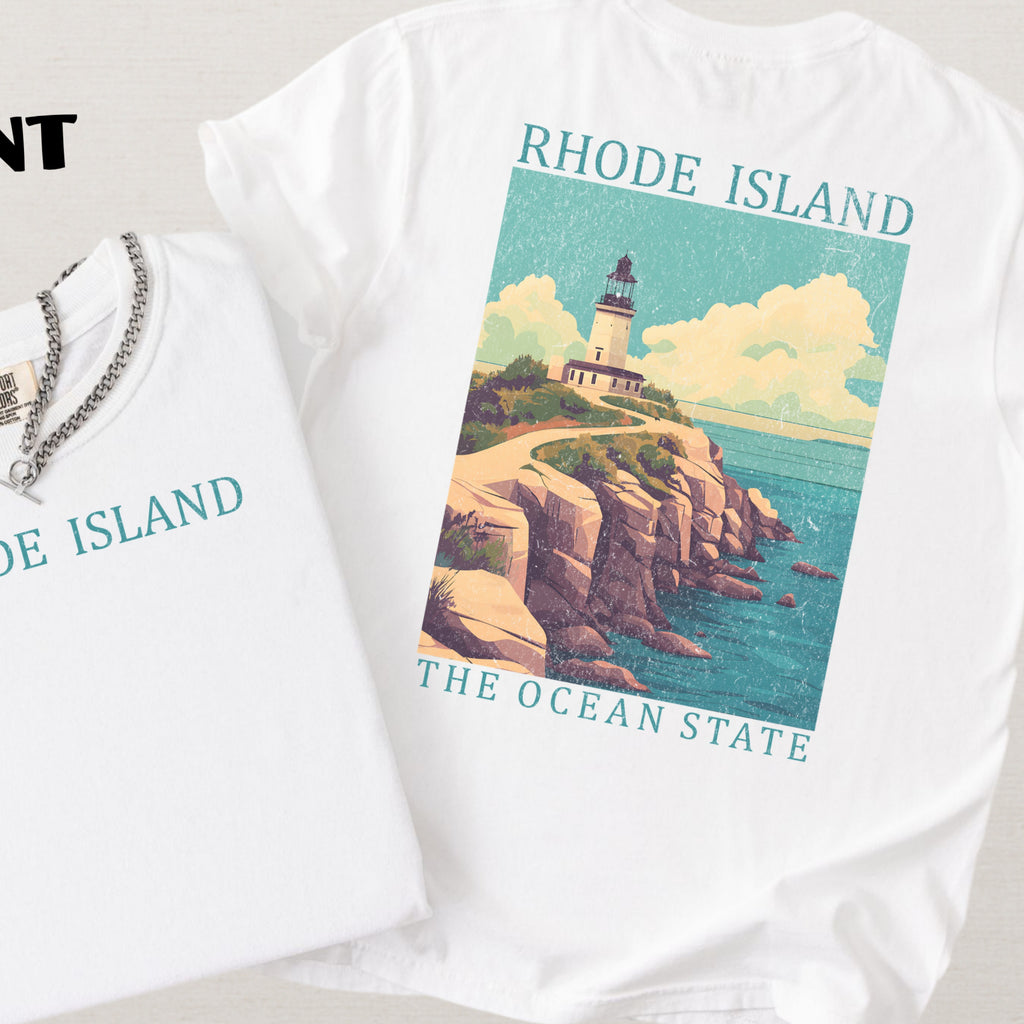 Rhode Island Scenic Poster Comfort Colors Shirt