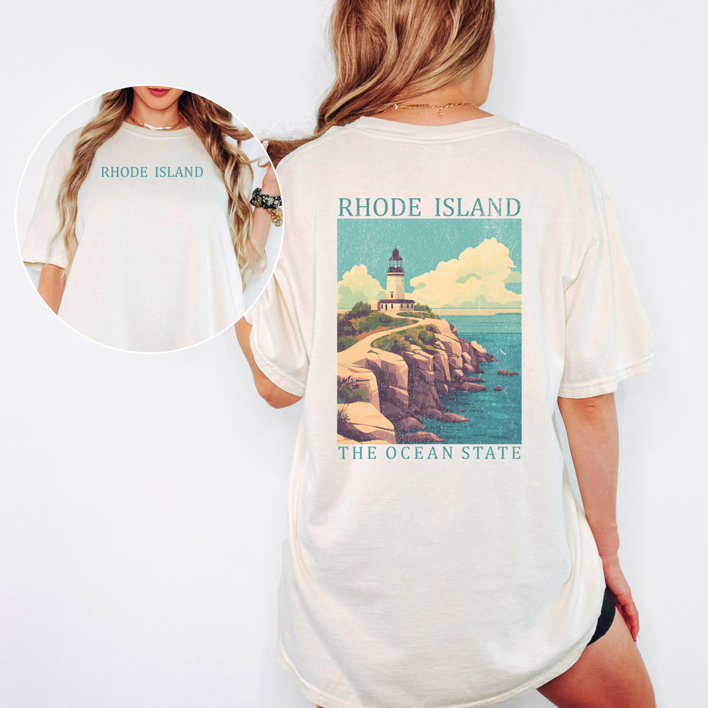 Rhode Island Scenic Poster Comfort Colors Shirt