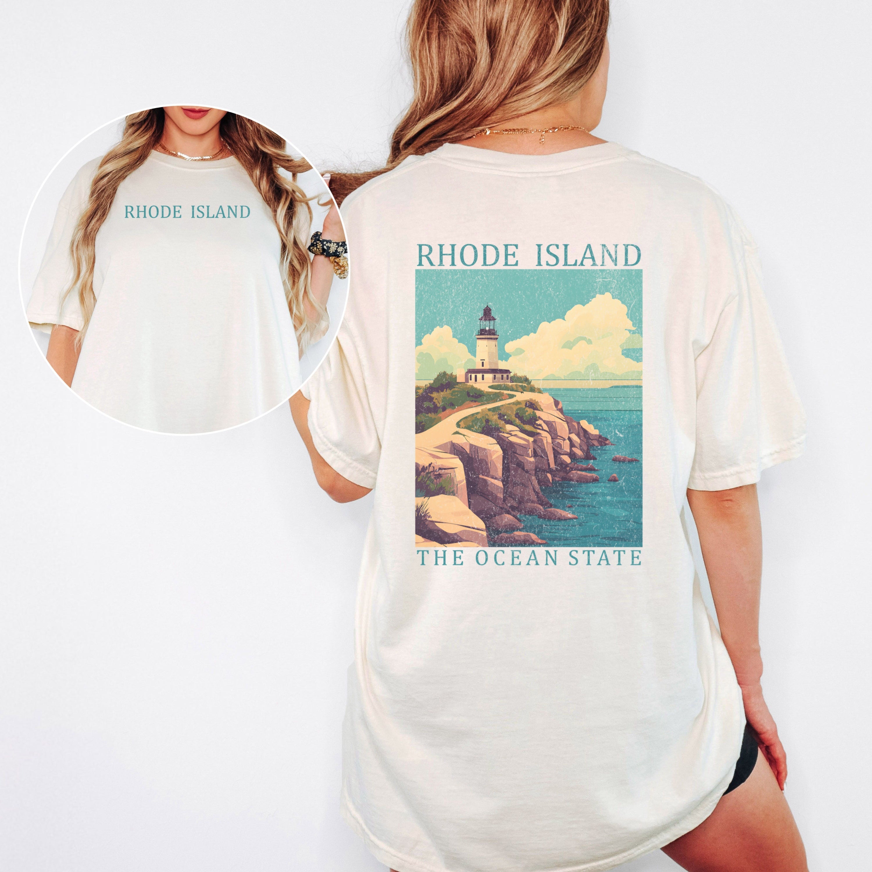 Rhode Island Scenic Poster Comfort Colors Shirt
