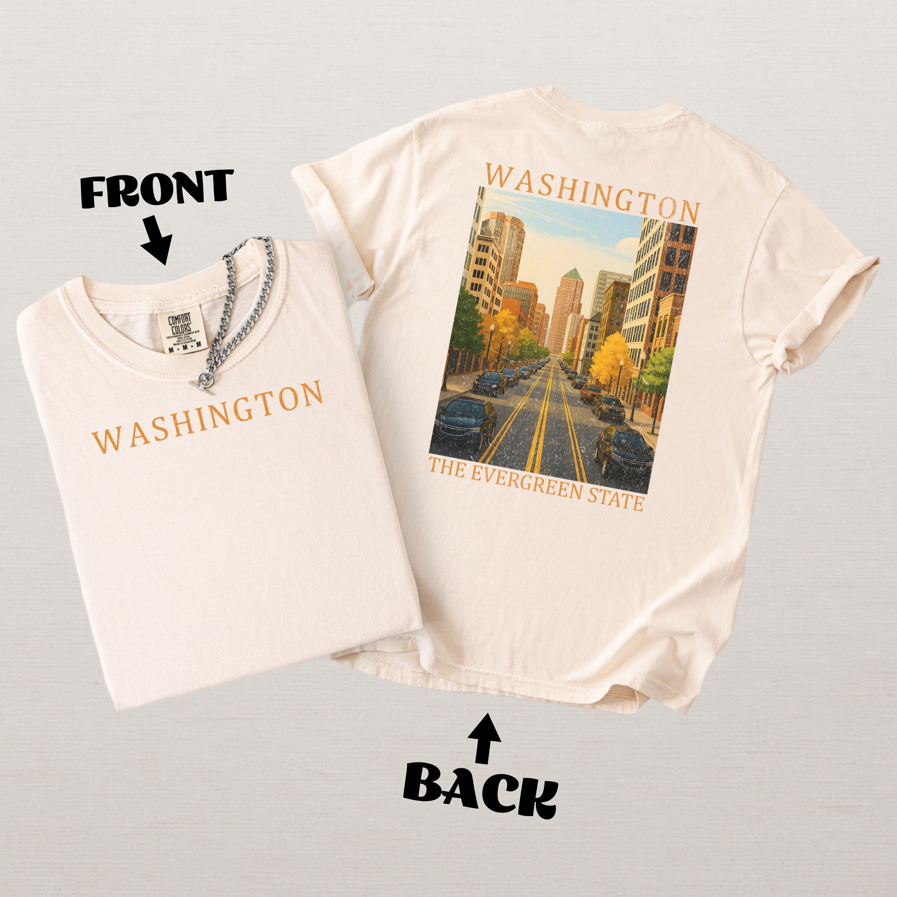 Washington Scenic Poster Comfort Colors Shirt