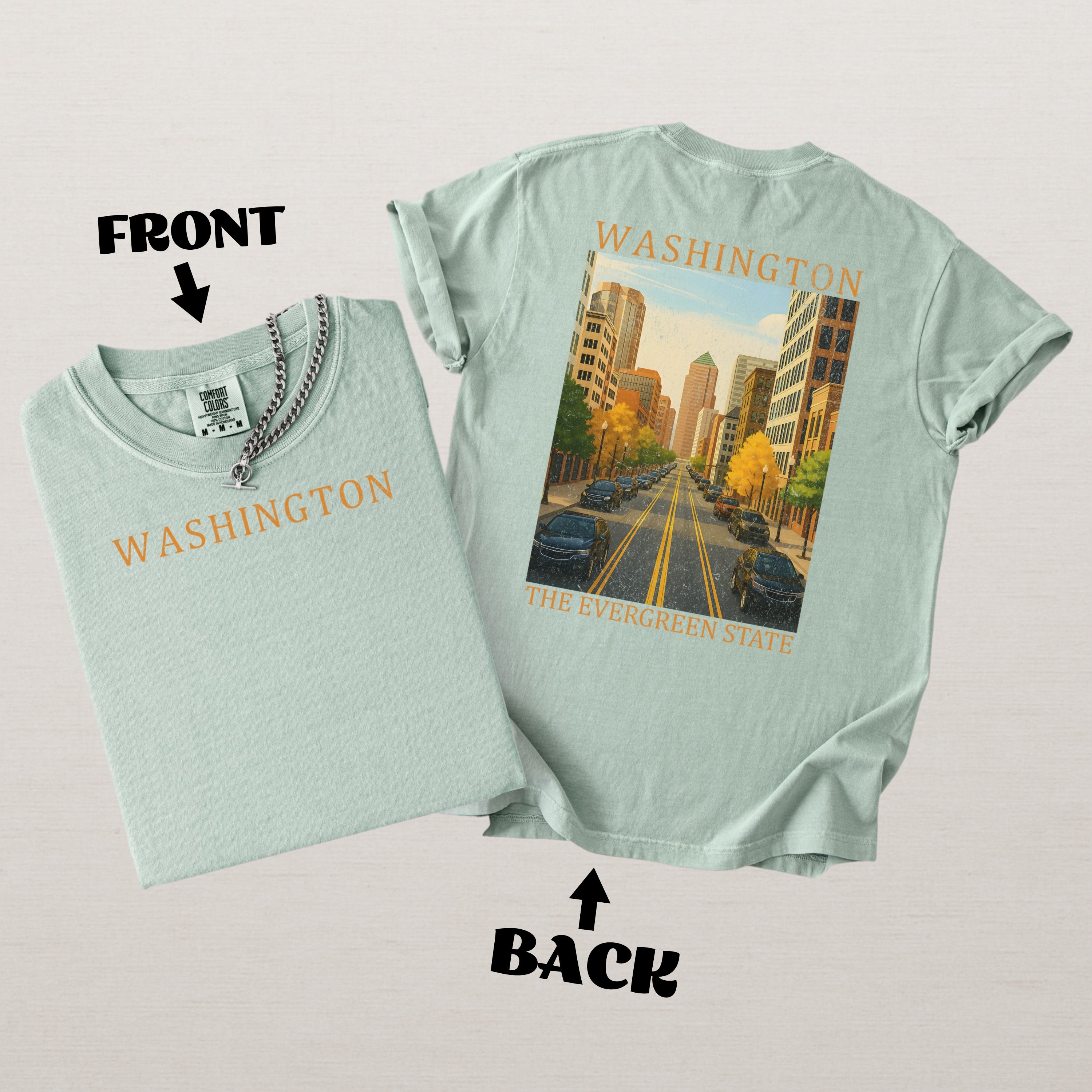 Washington Scenic Poster Comfort Colors Shirt