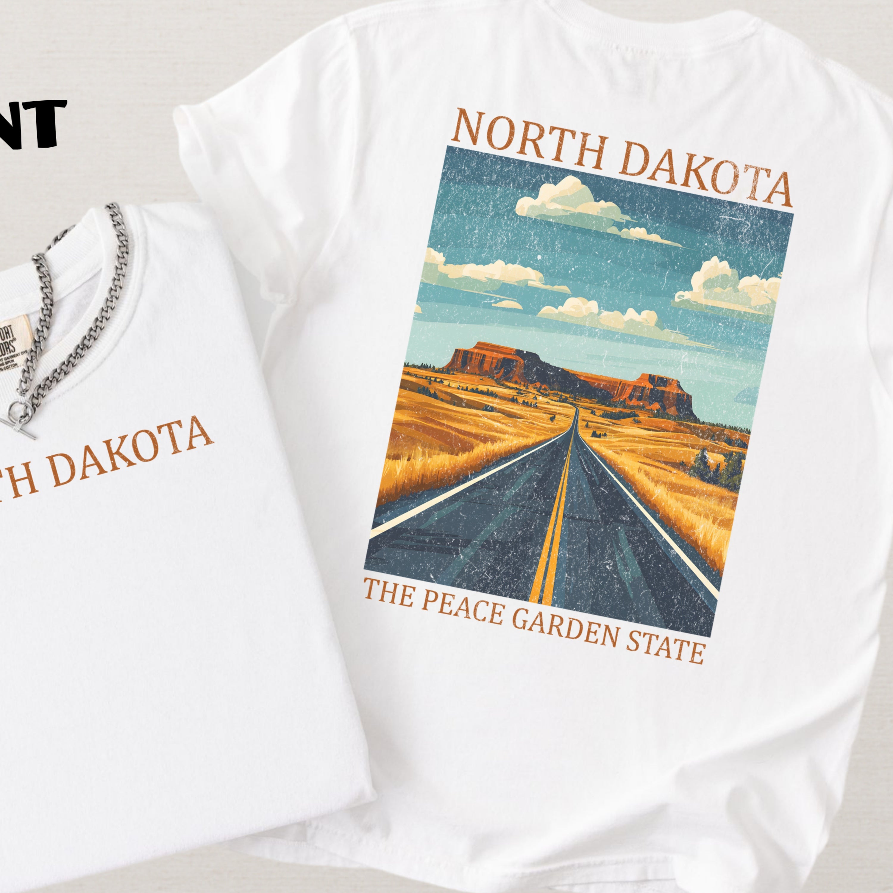 North Dakota Scenic Poster Comfort Colors Shirt