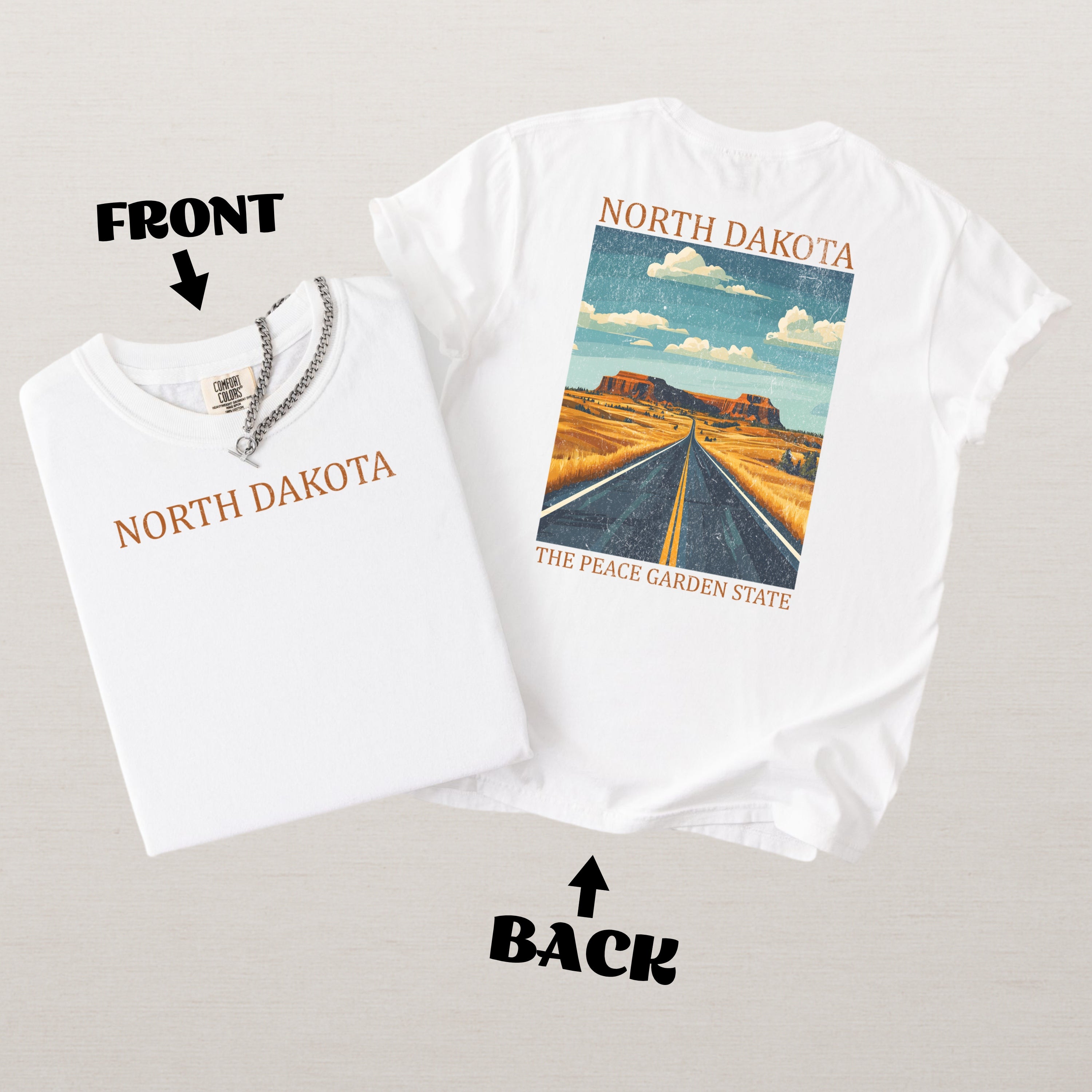 North Dakota Scenic Poster Comfort Colors Shirt