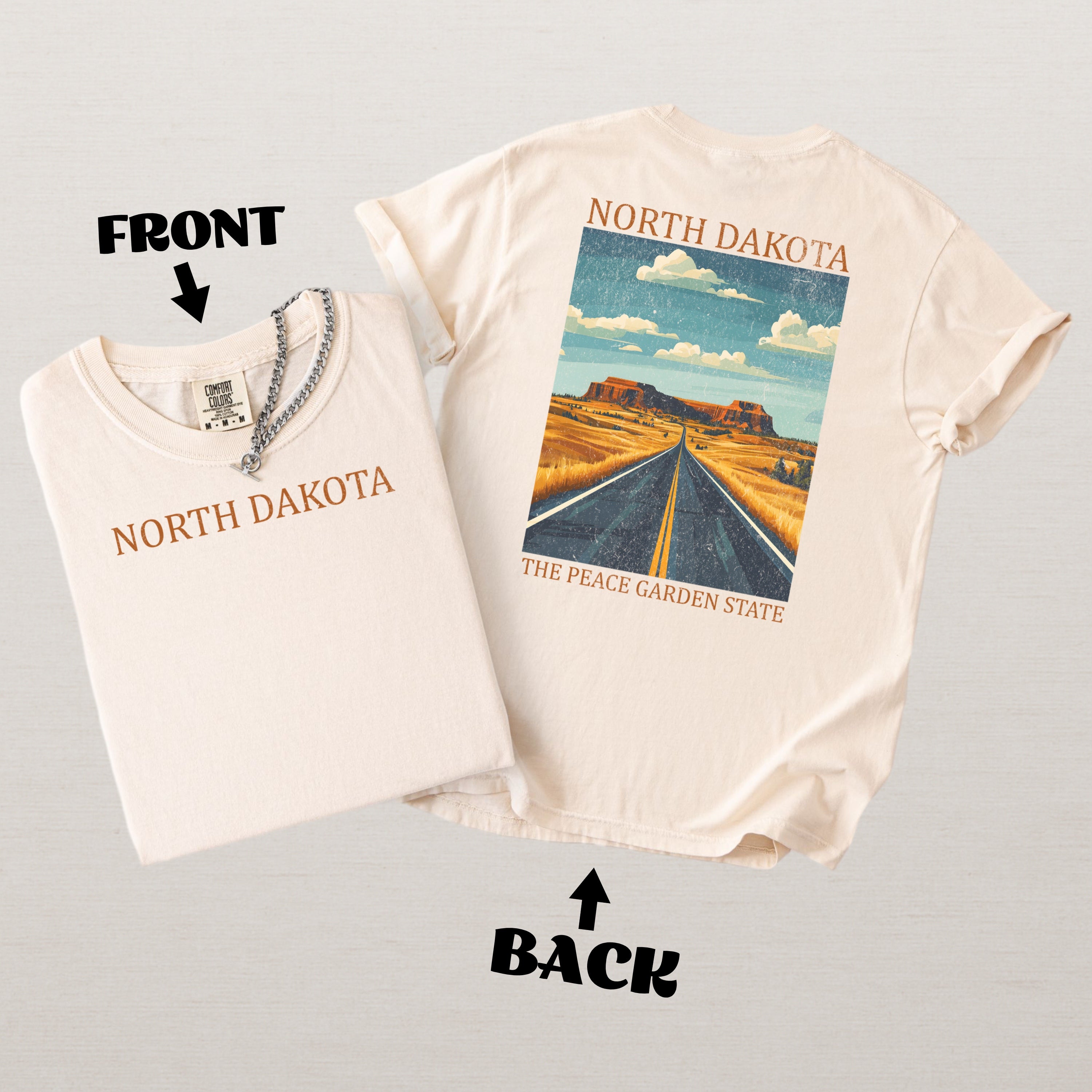 North Dakota Scenic Poster Comfort Colors Shirt
