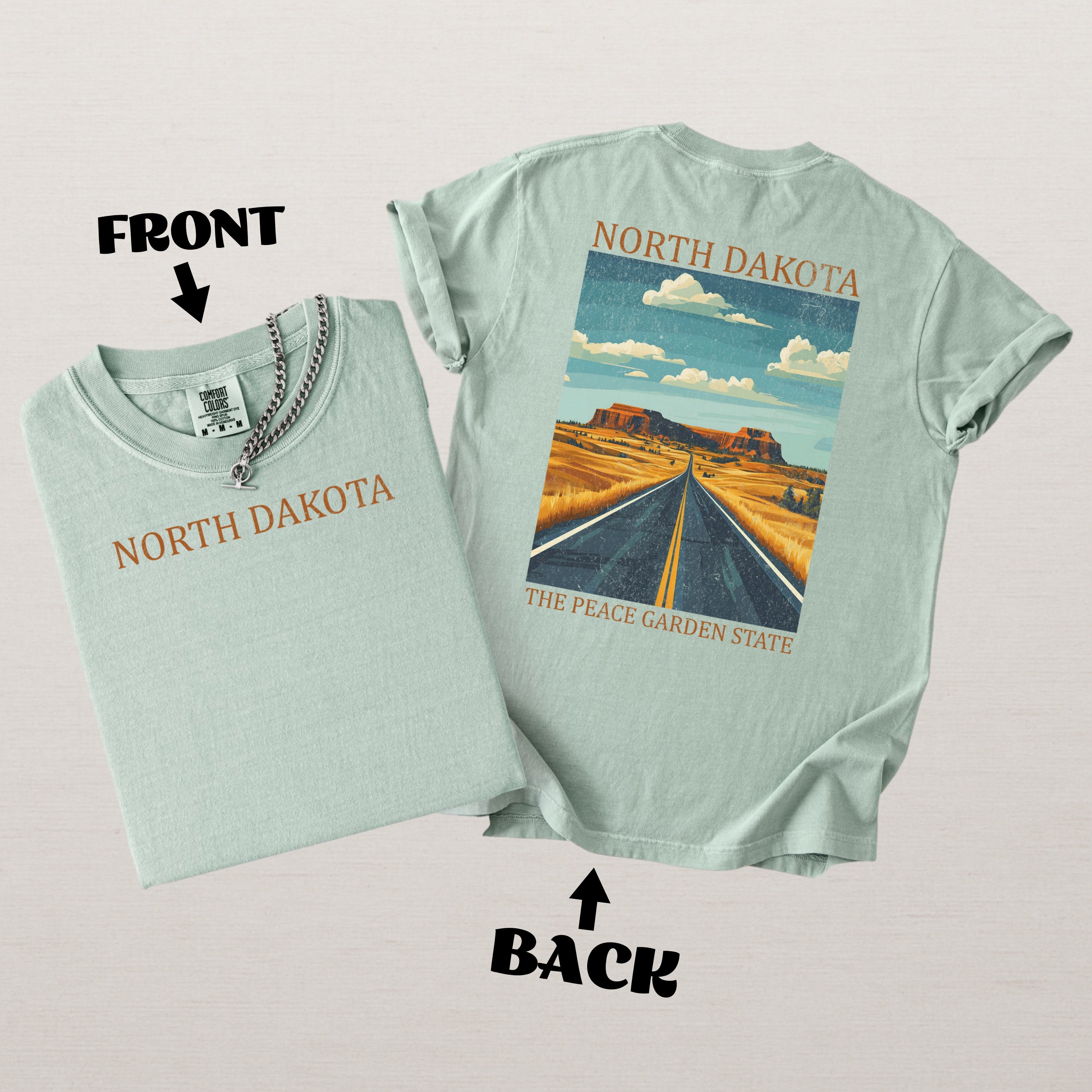 North Dakota Scenic Poster Comfort Colors Shirt
